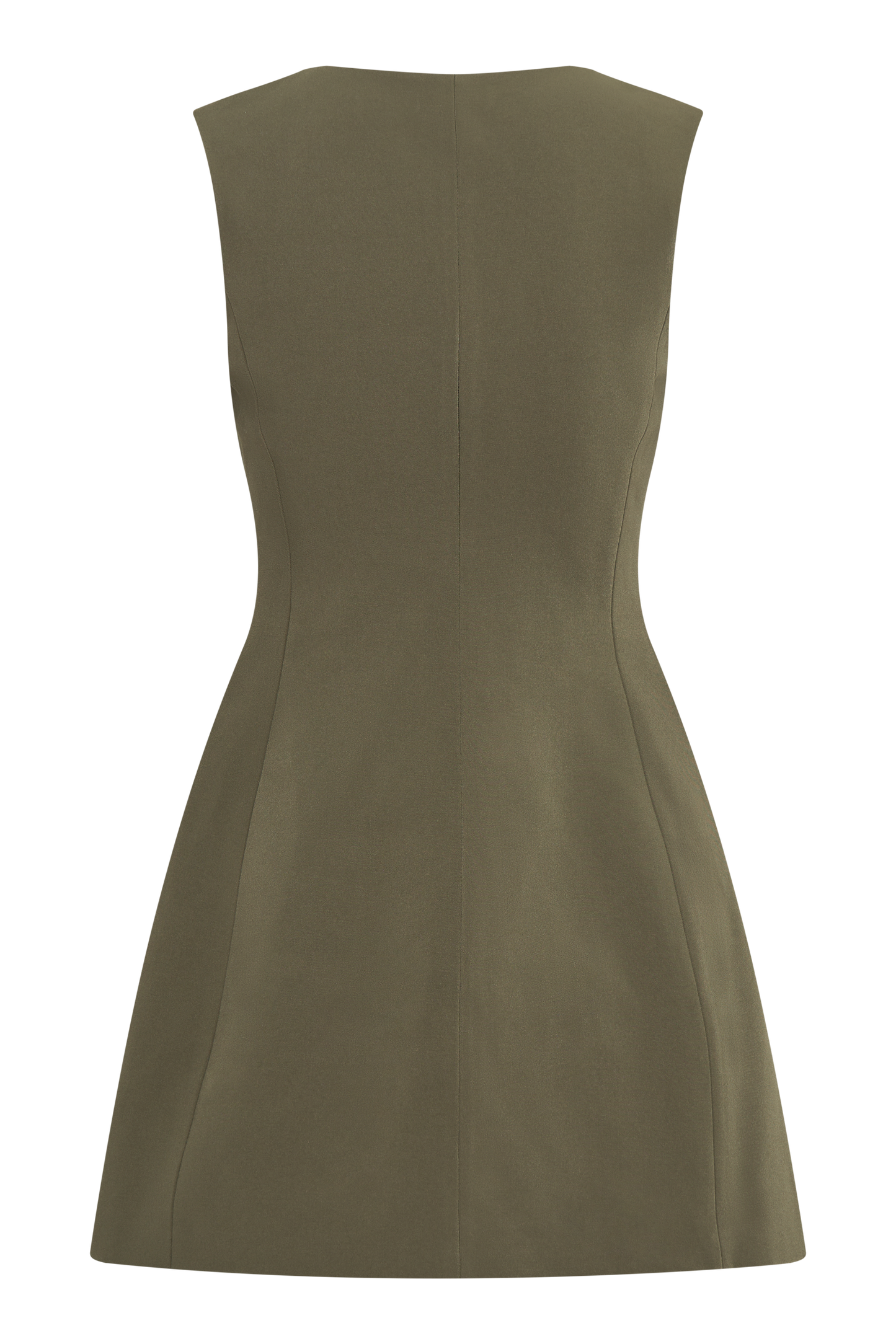 Lysandre Crepe Mini Dress - Military Olive