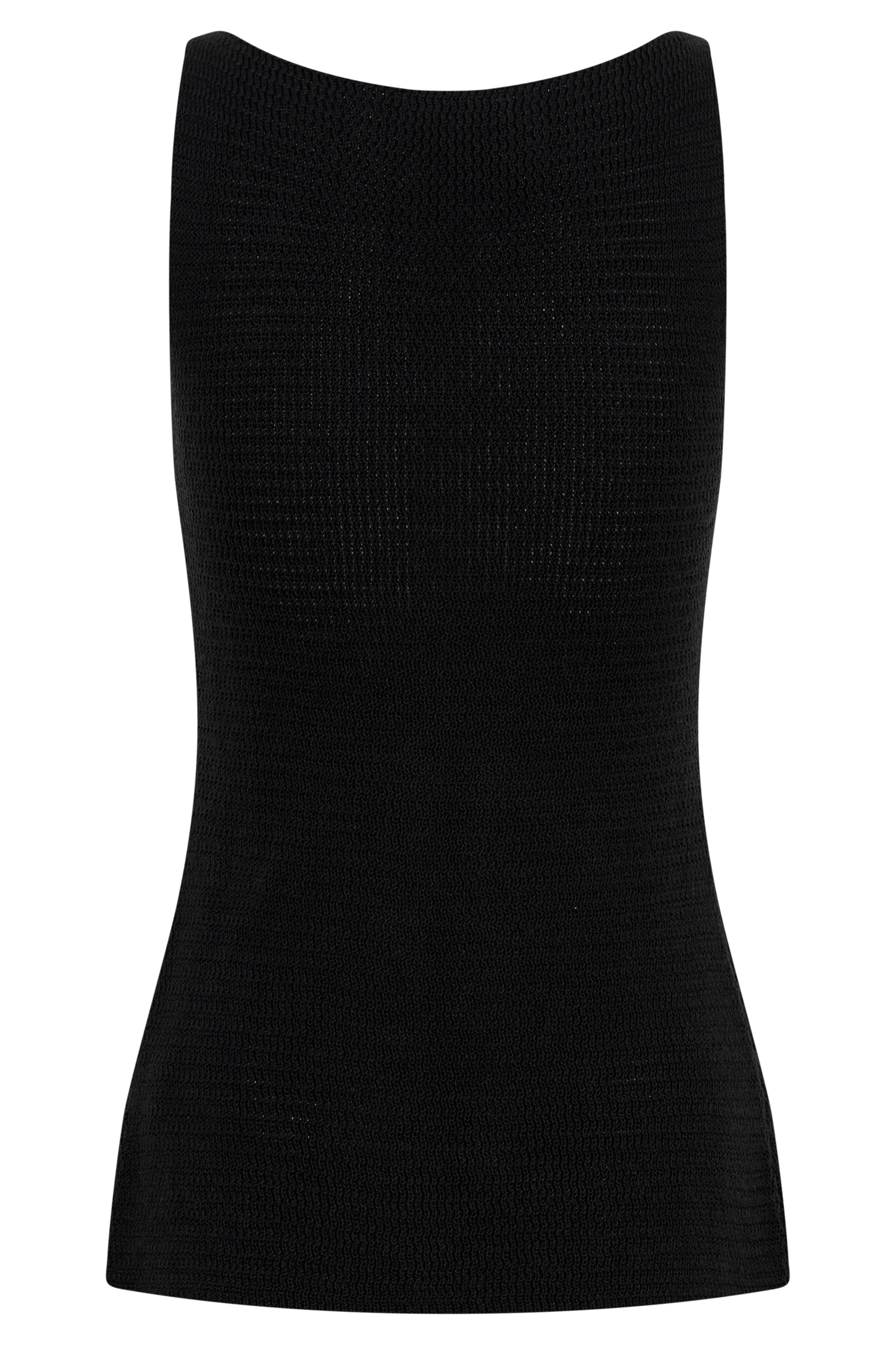 Ridley Knit Tank Top With Split - Black