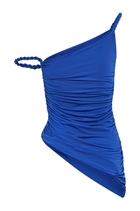 Palmira Slinky Asymmetric Sleeveless Top - Cobalt Blue