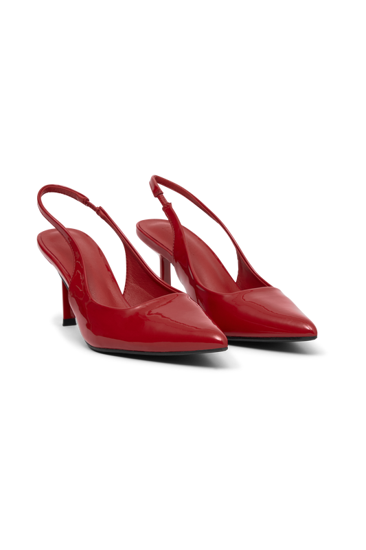 Dasha Patent Sling Back Heels - Red