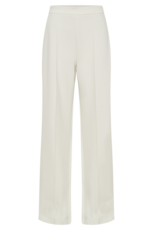 Antonia Pleated Wide Leg Pants - Ivory