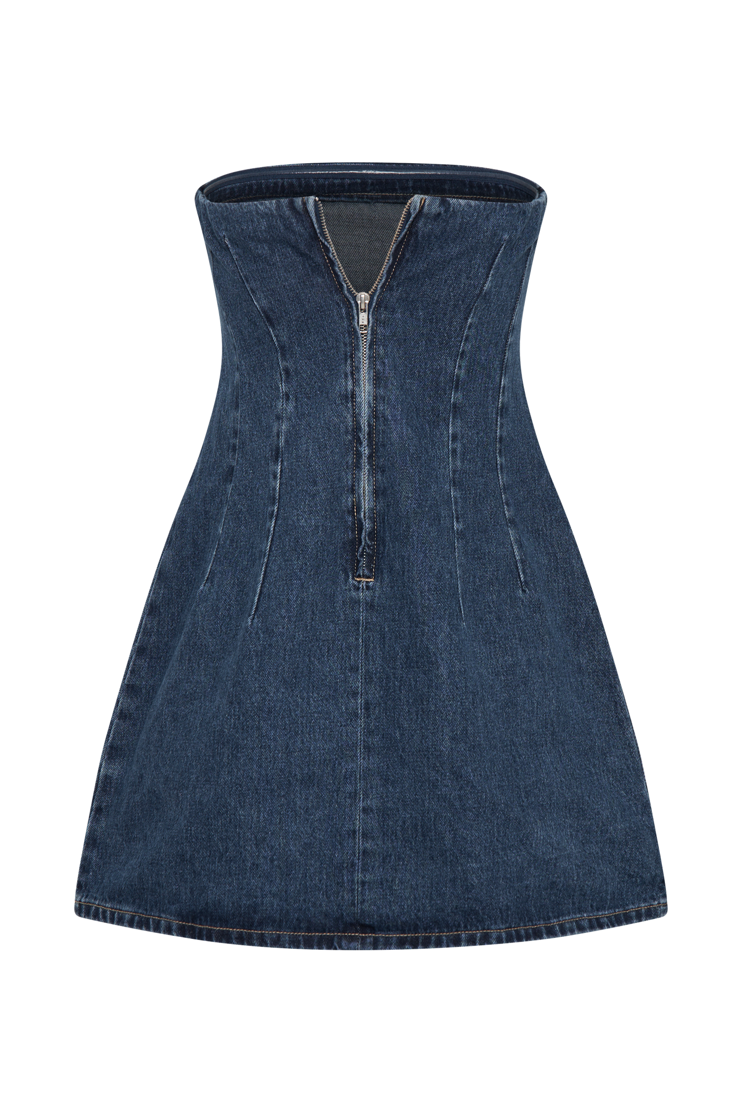 Cecily Strapless Denim Mini Dress - Dark Blue