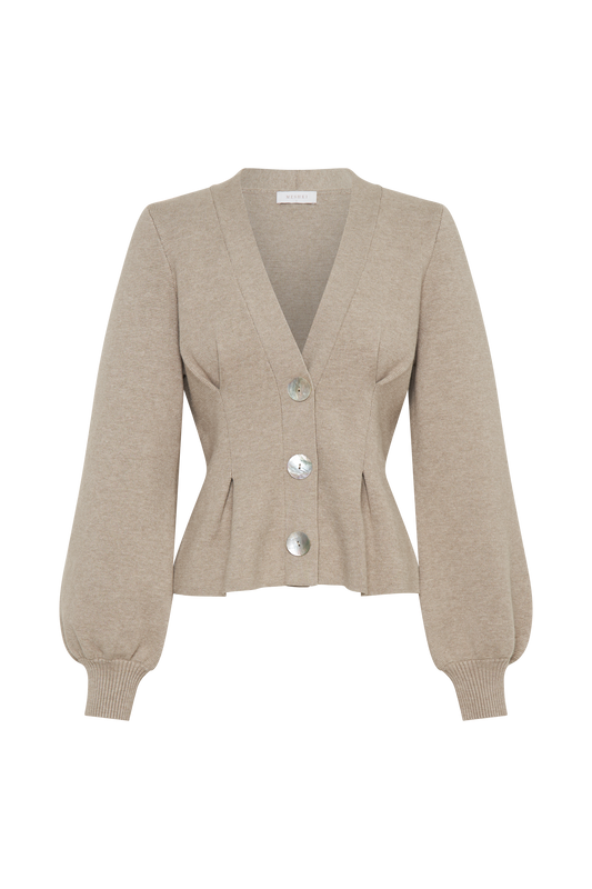 Beverly Knit Cinched Cardigan - Oak