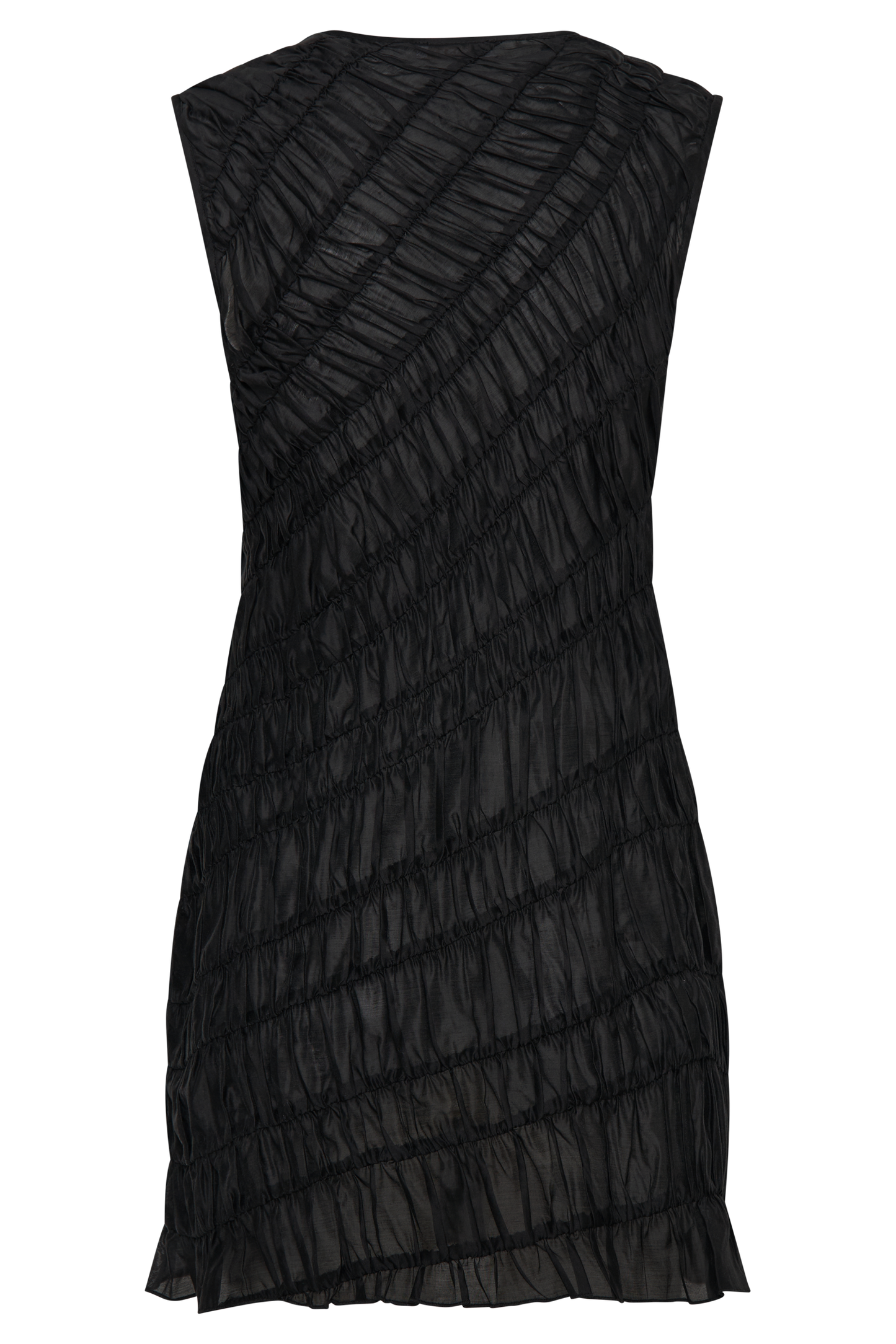 Adella Gathered Mini Dress - Black