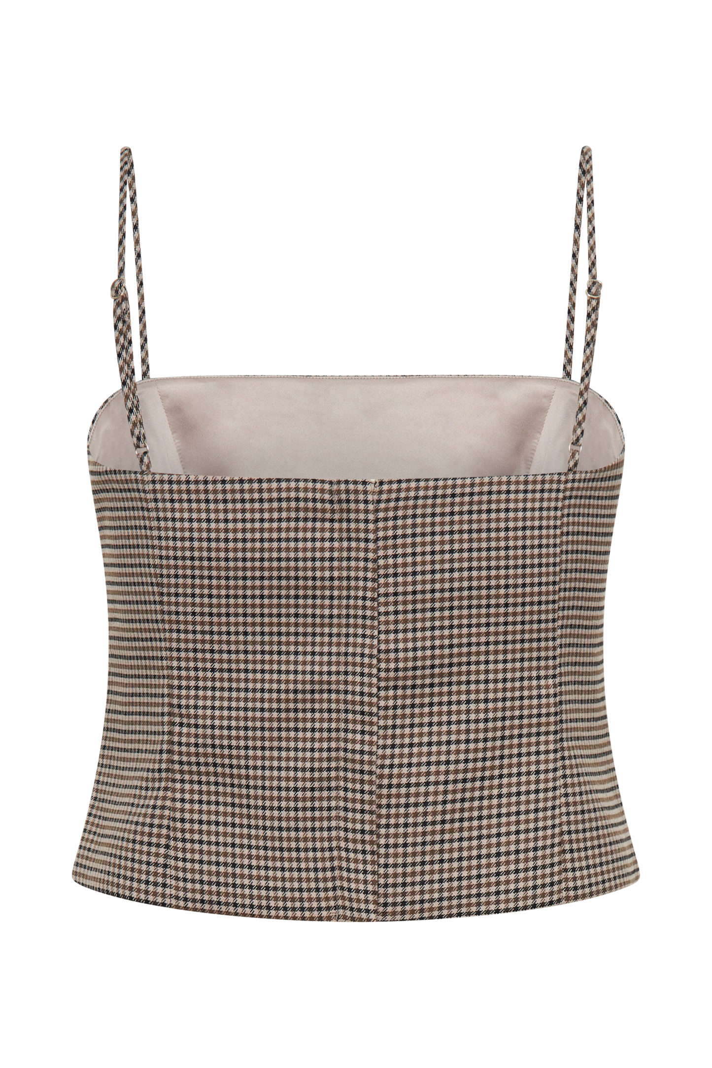 Aberley Crop Top - Tan Check