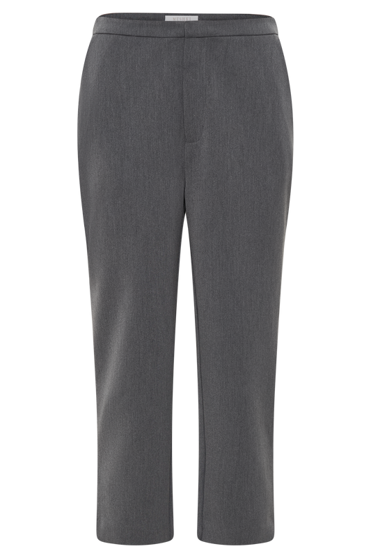 Anne Fitted Capri Pants - Charcoal Marle