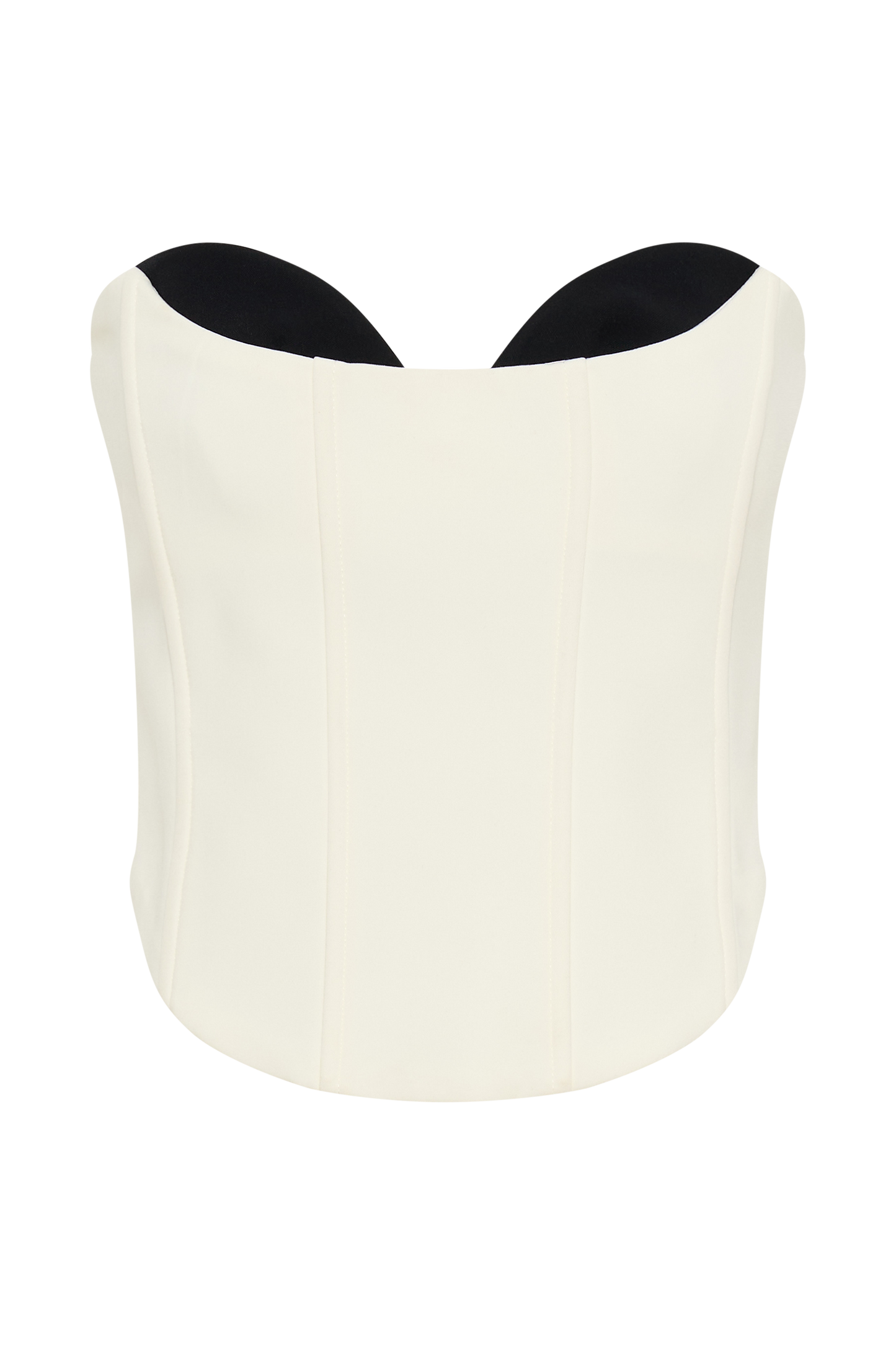 Oceane Contrast Suiting Strapless Corset - White