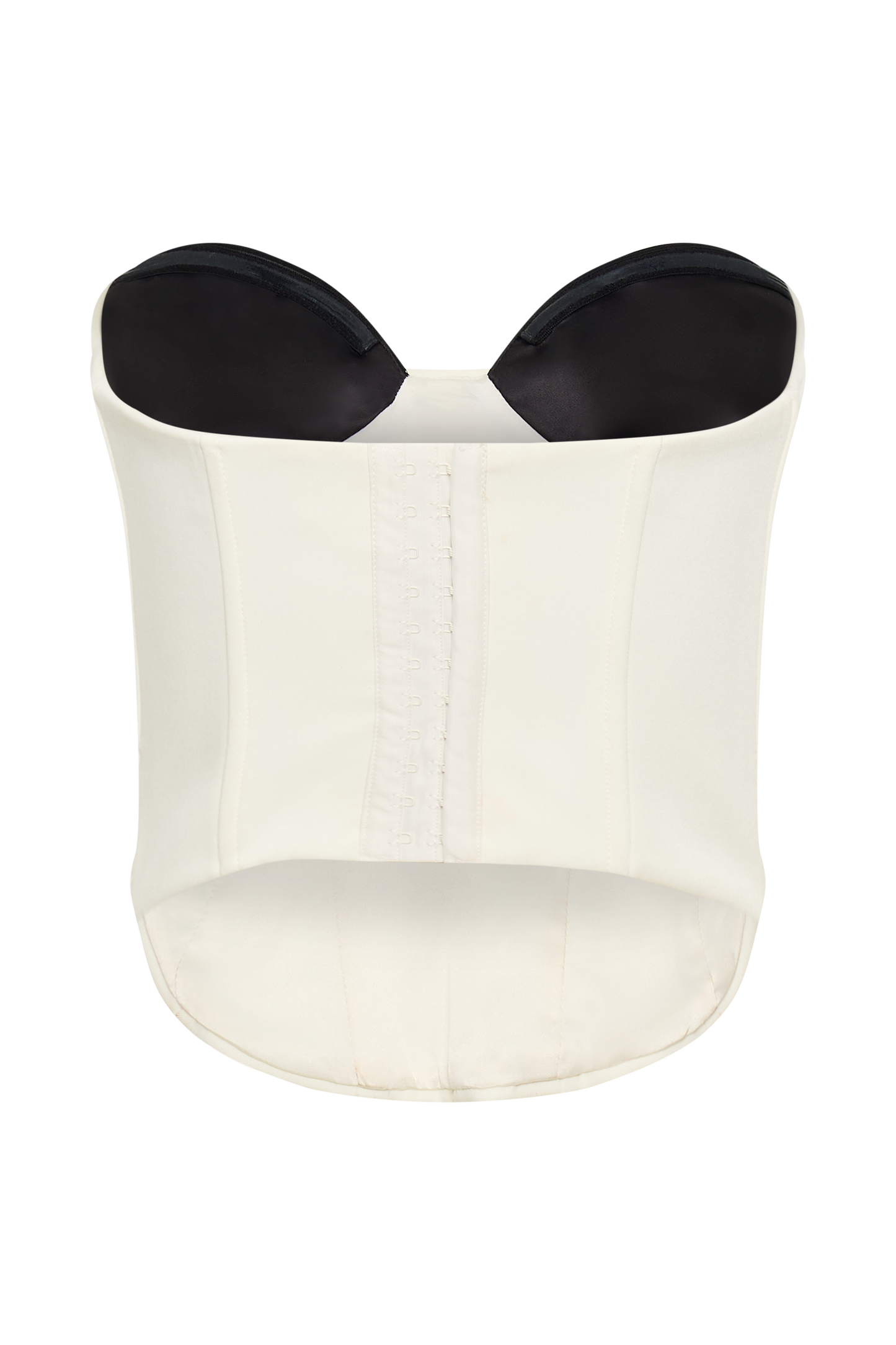 Oceane Contrast Suiting Strapless Corset - White