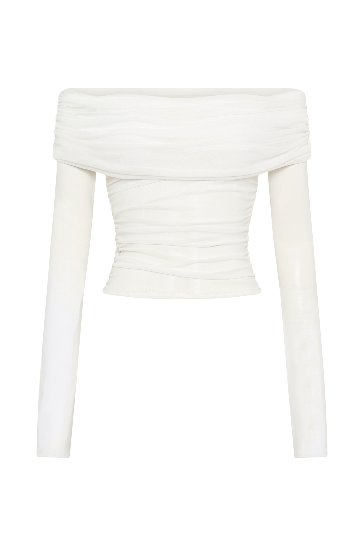 Lucinda Recycled Nylon Off Shoulder Top - White