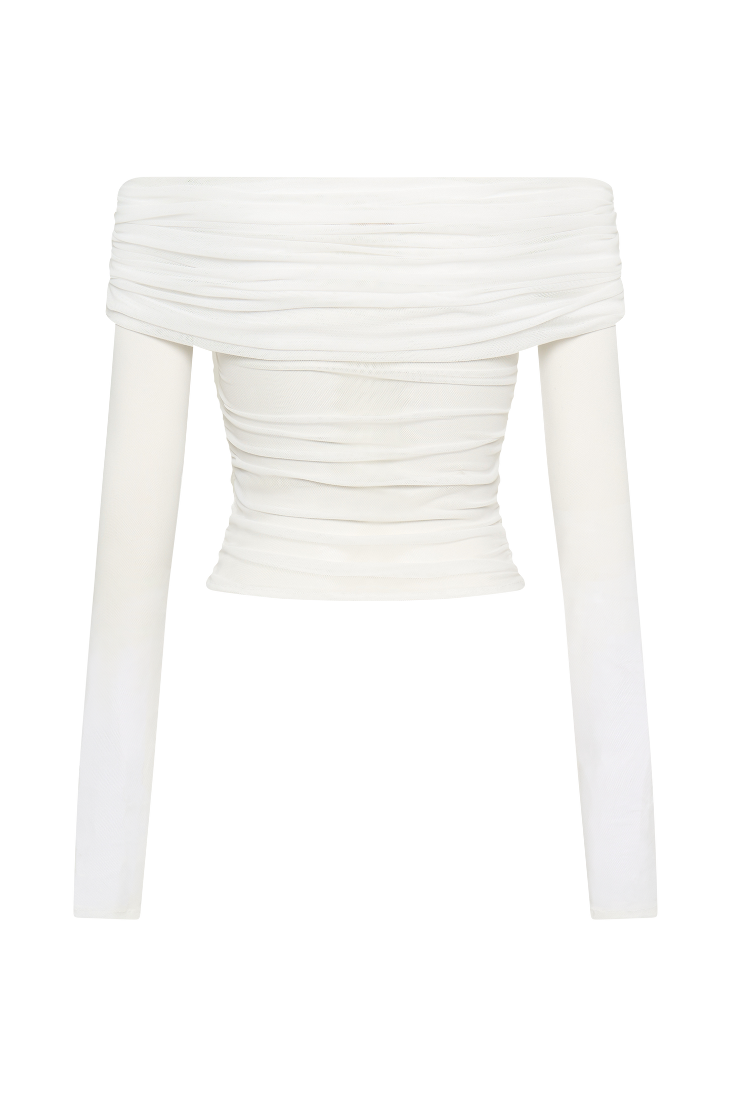 Lucinda Recycled Nylon Off Shoulder Top - White