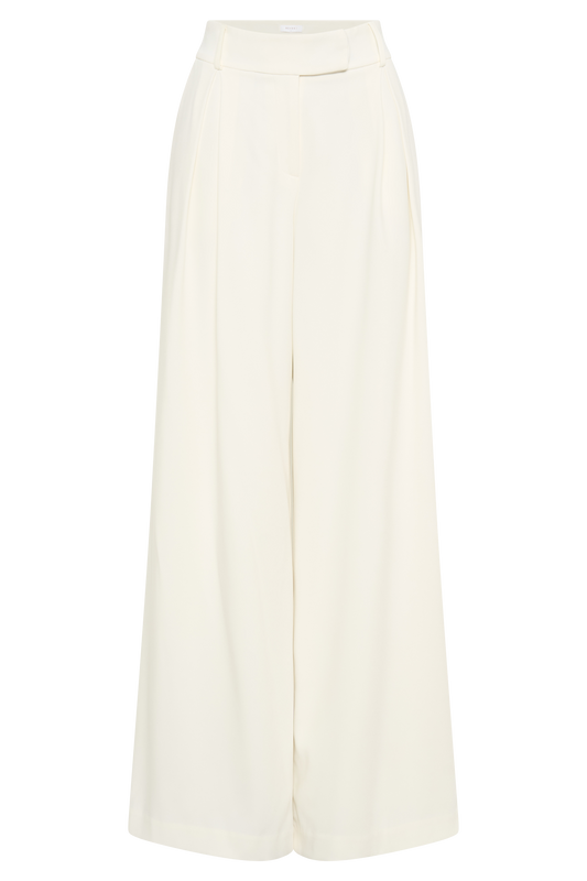 Jacqueline Pleated Wide Leg Pants - Ivory