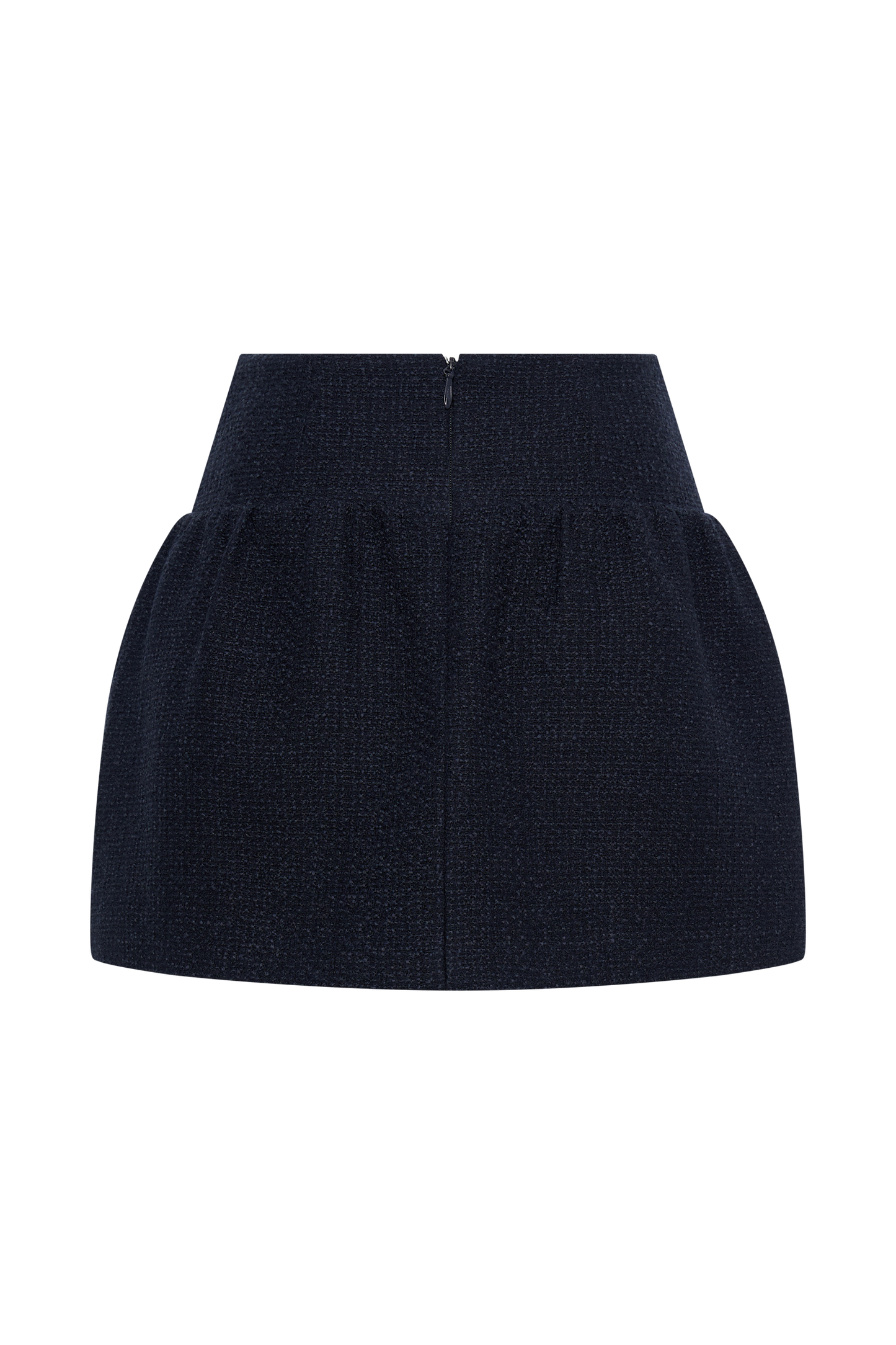 Cyrus Gathered Boucle Mini Skirt - Navy