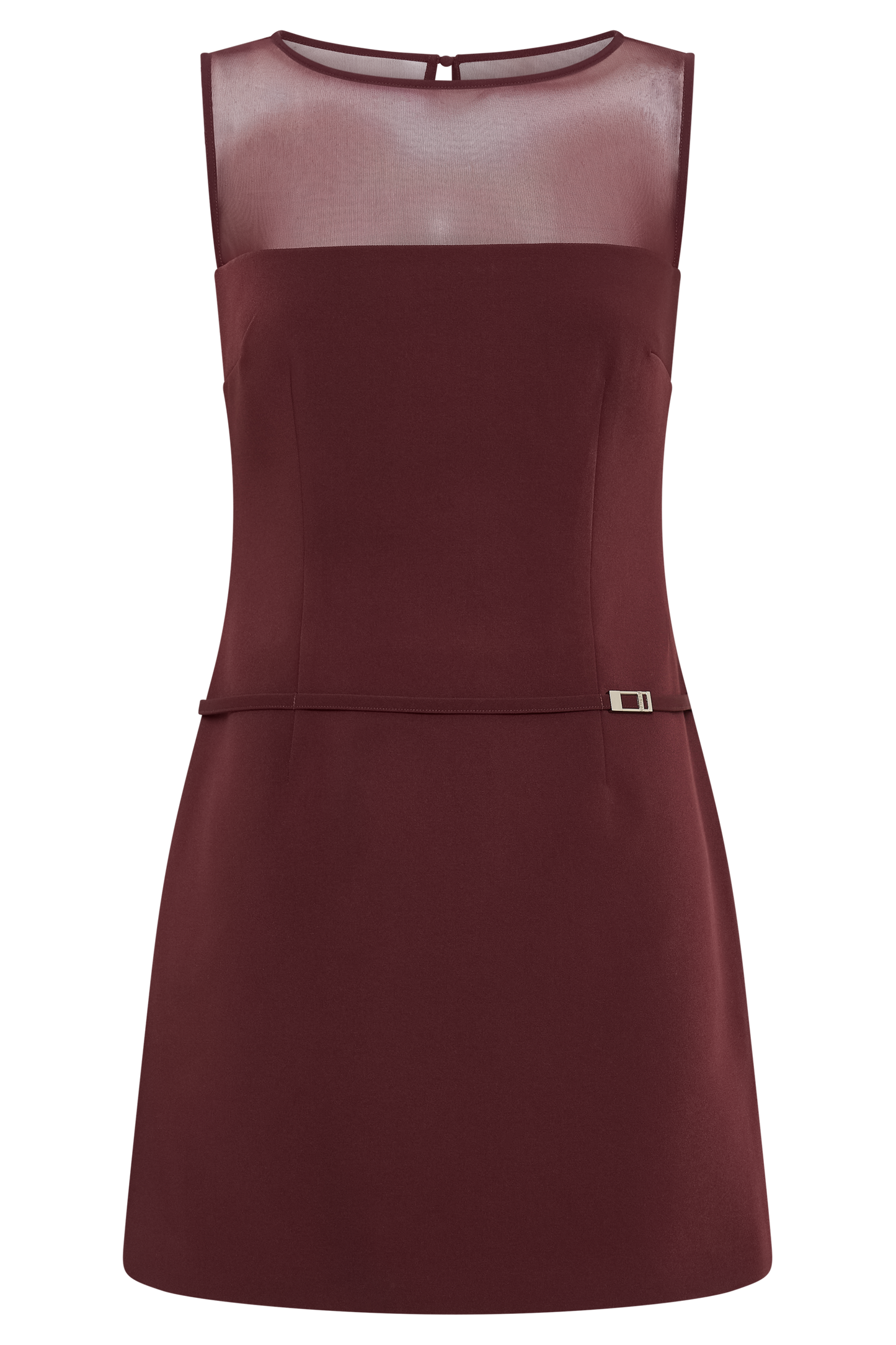 Posie Suiting Belted Mini Dress - Mahogany