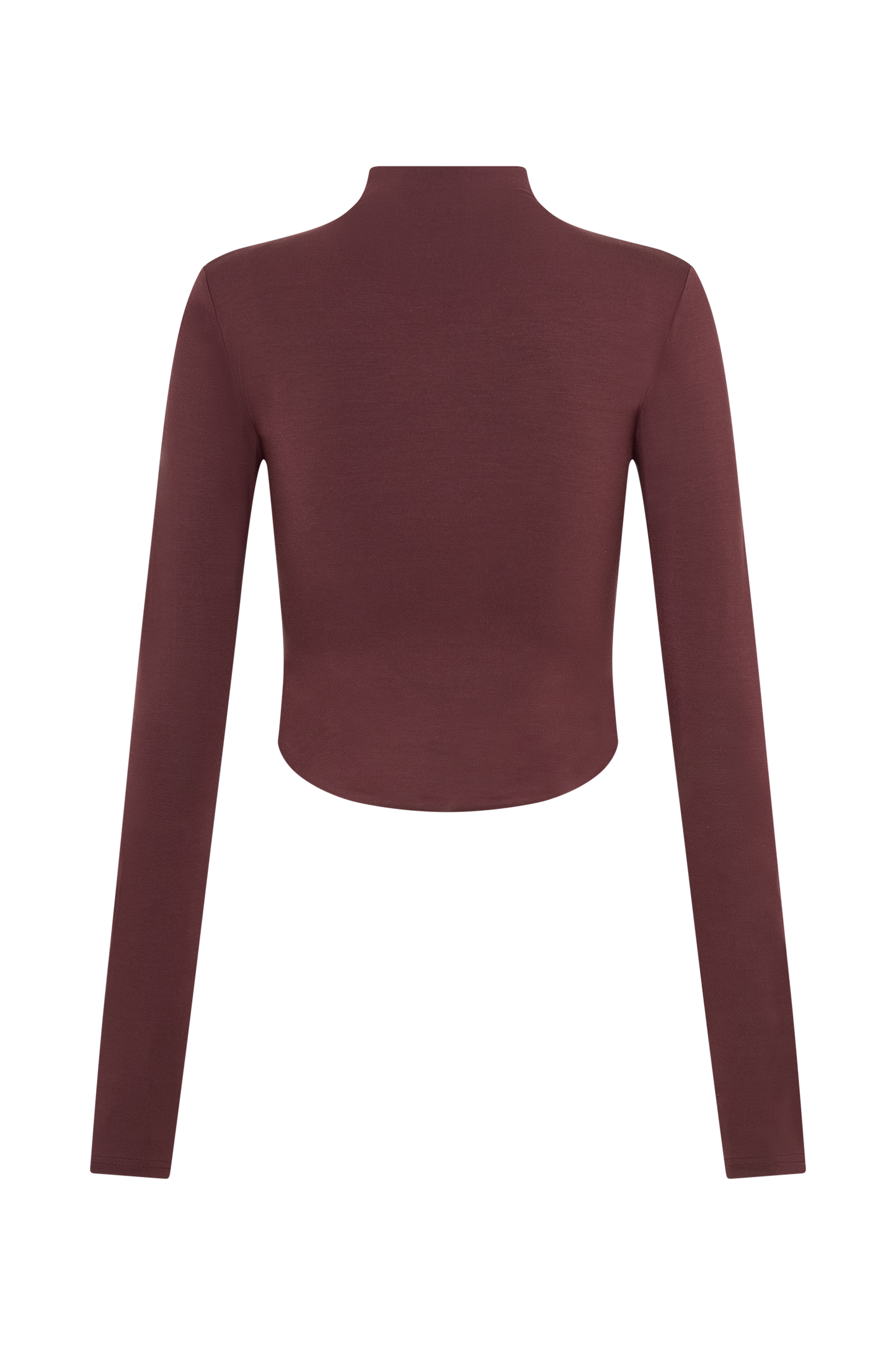 Ember Modal Long Sleeve High Neck Top - Mahogany