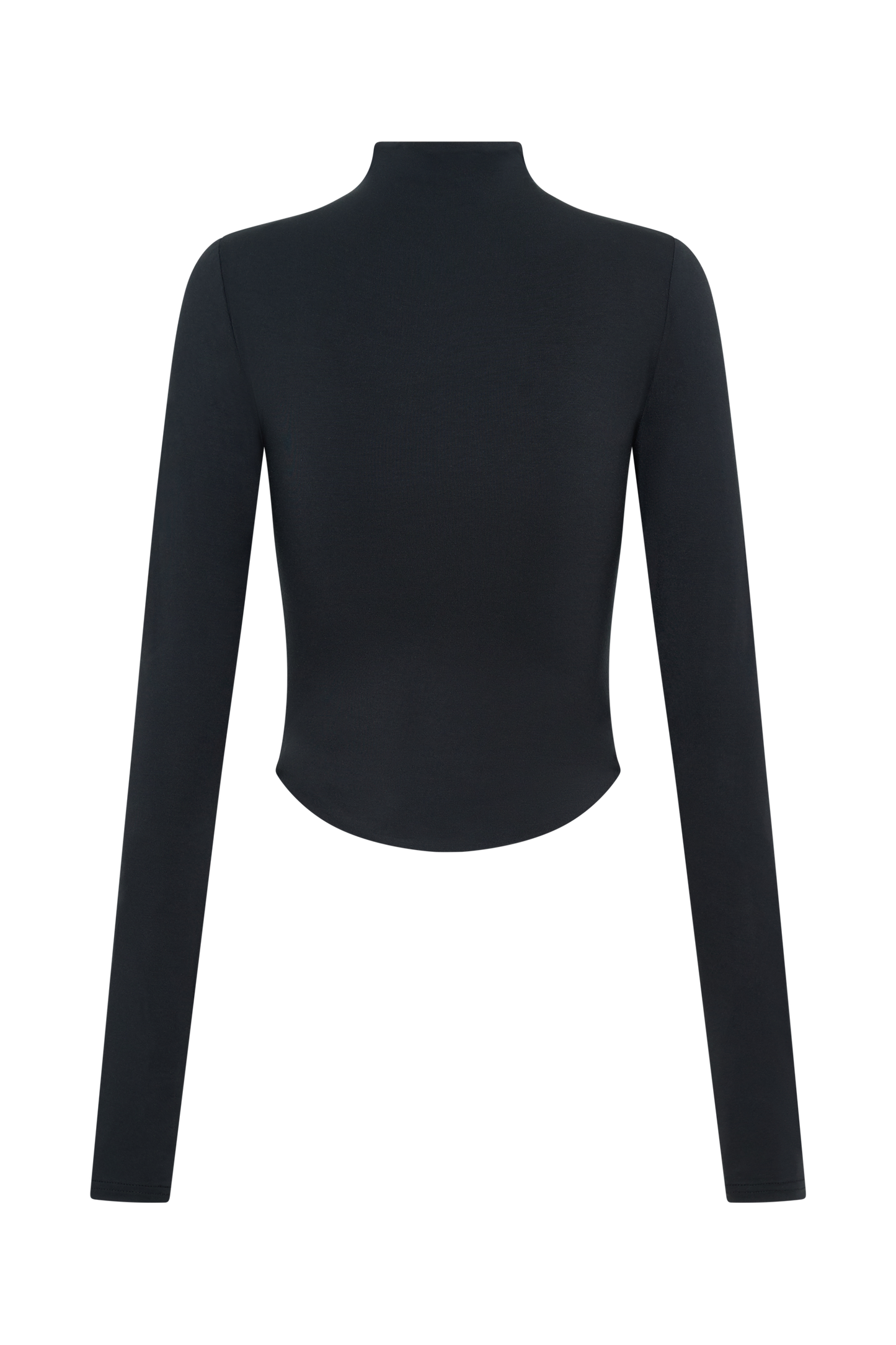 Ember Modal Long Sleeve High Neck Top - Black