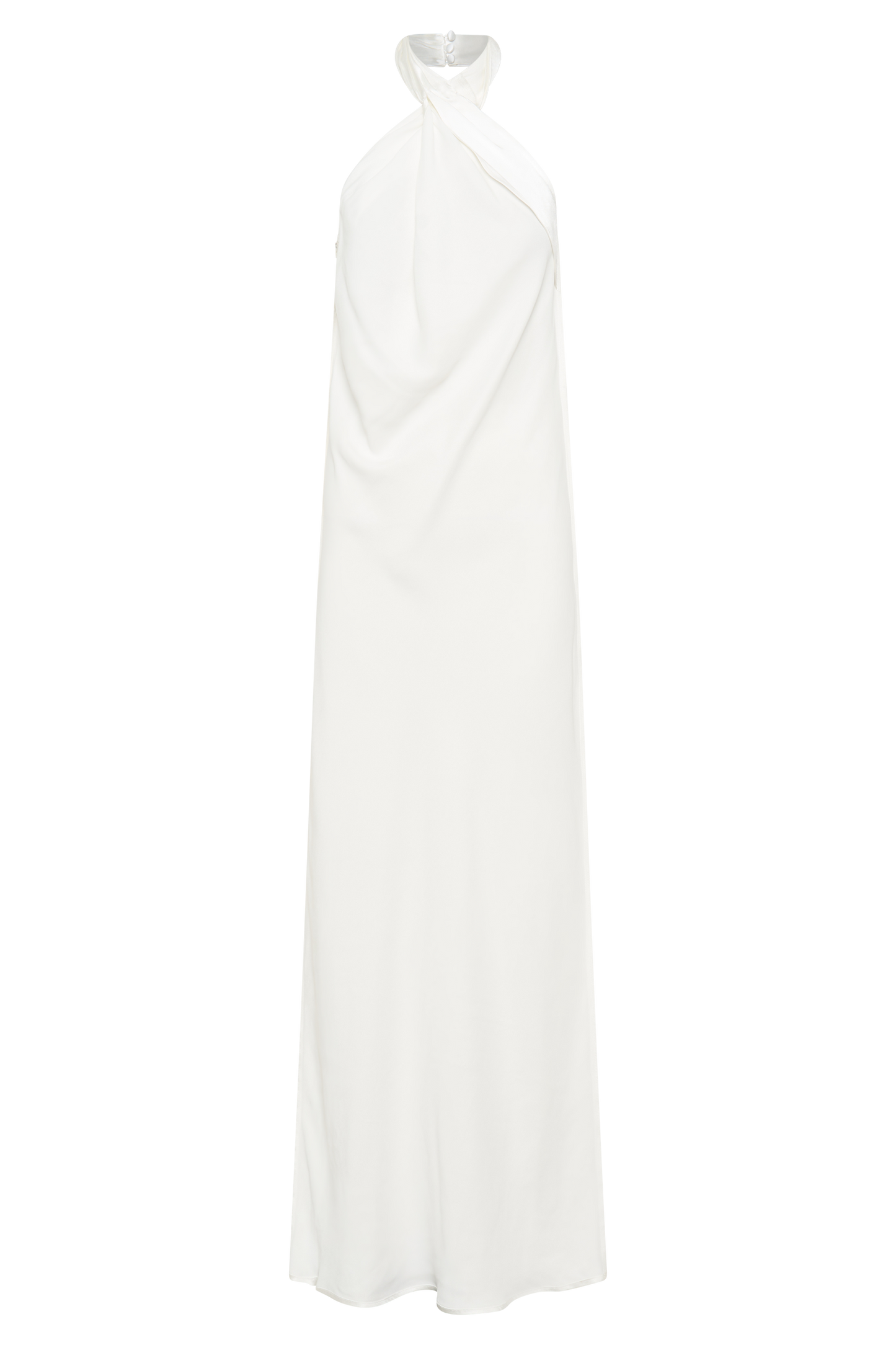 Laura Halter Satin Gown - White