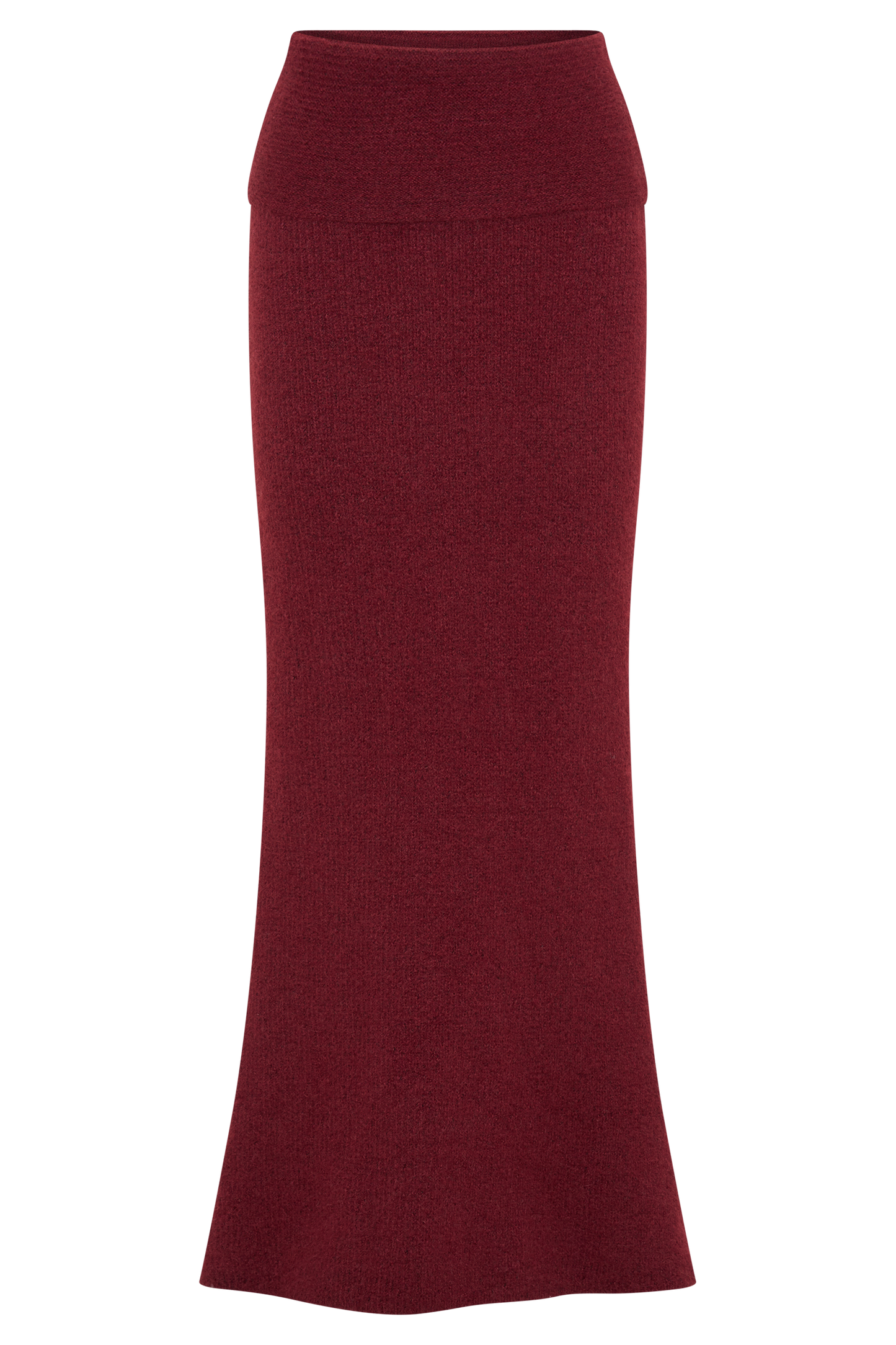 Charlotte Knit Maxi Skirt With Overlay - Merlot