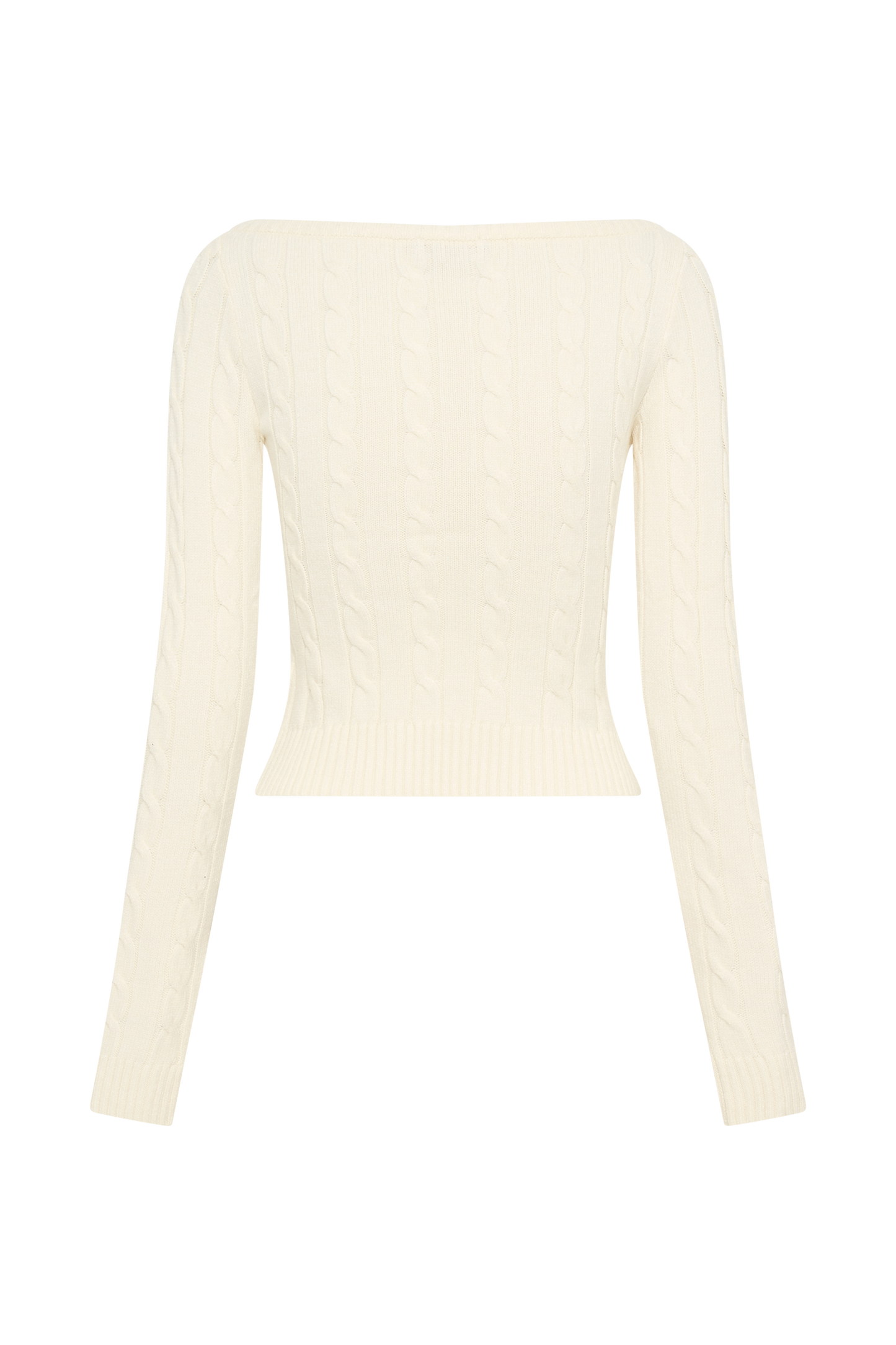 Belinda Off Shoulder Cable Knit Top - Ivory