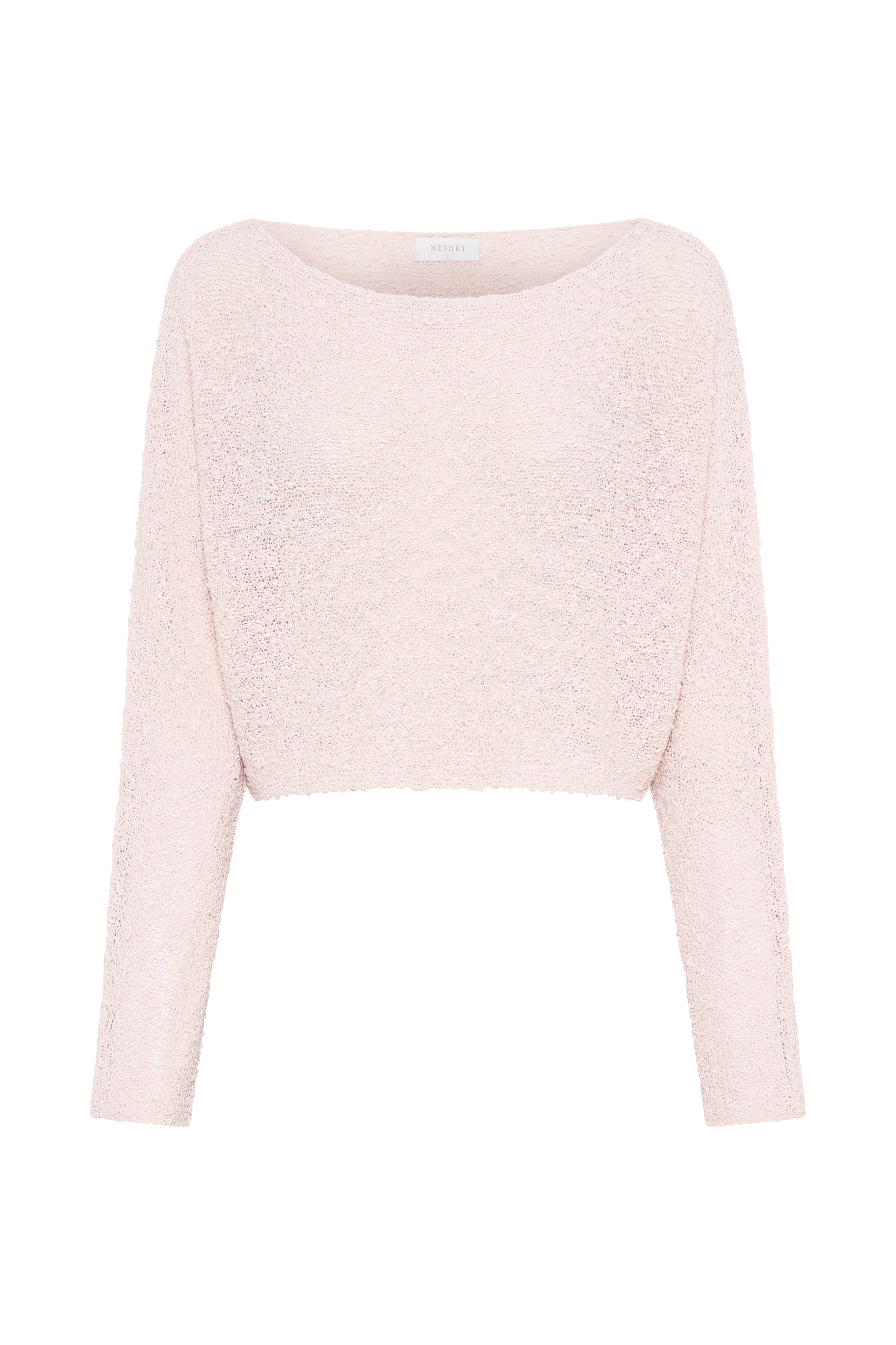 Petra Long Sleeve Knit Crop Top - Misty Rose