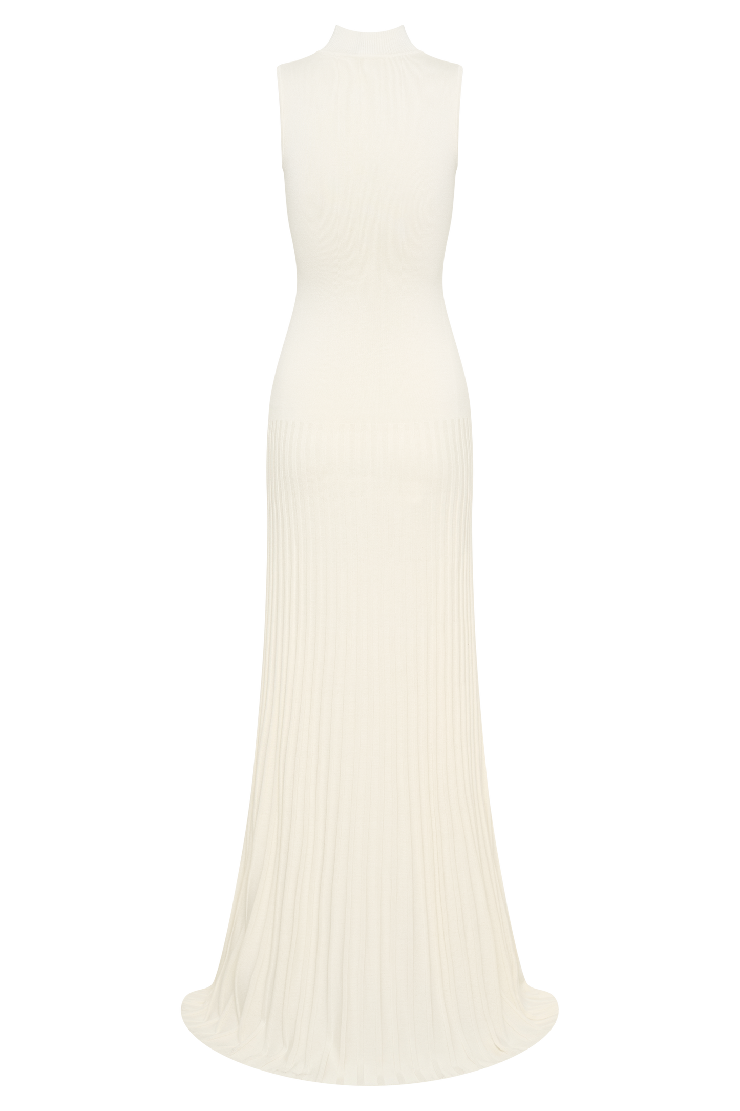 Mavis High Neck Pleated Maxi Dress - Ivory