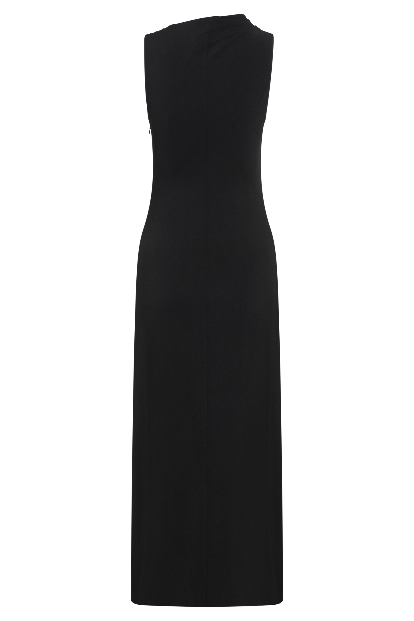 Taylor Draped Stretch Crepe Midi Dress - Black