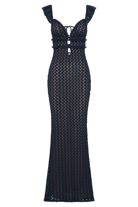 Ezra Lace Maxi Dress - Navy