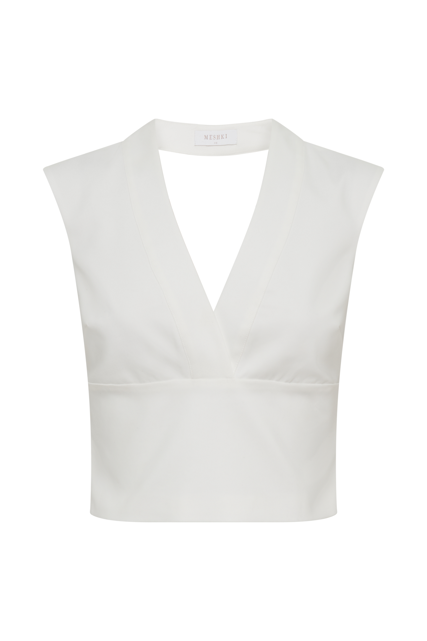 Jemima Sleeveless Cross Over Top - White