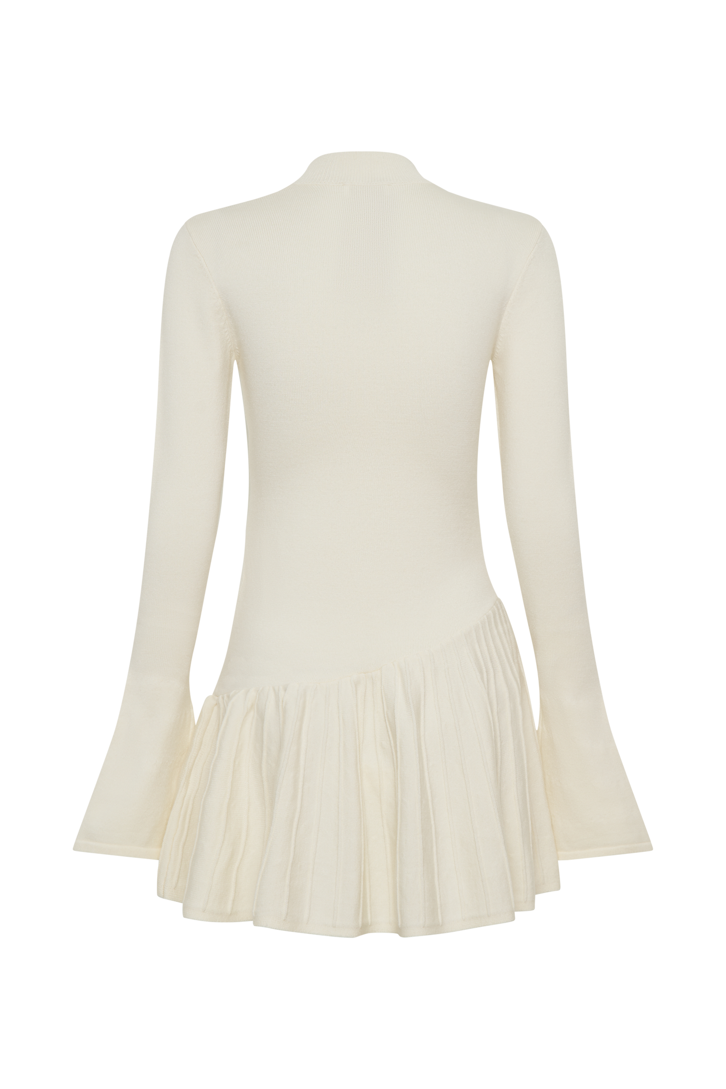 Blair Knit Mini Dress With Pleats - Ivory