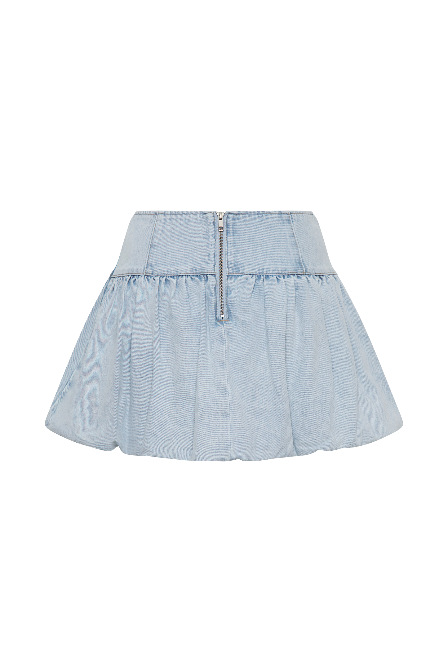 Genia Denim Bubble Mini Skirt - Light Blue