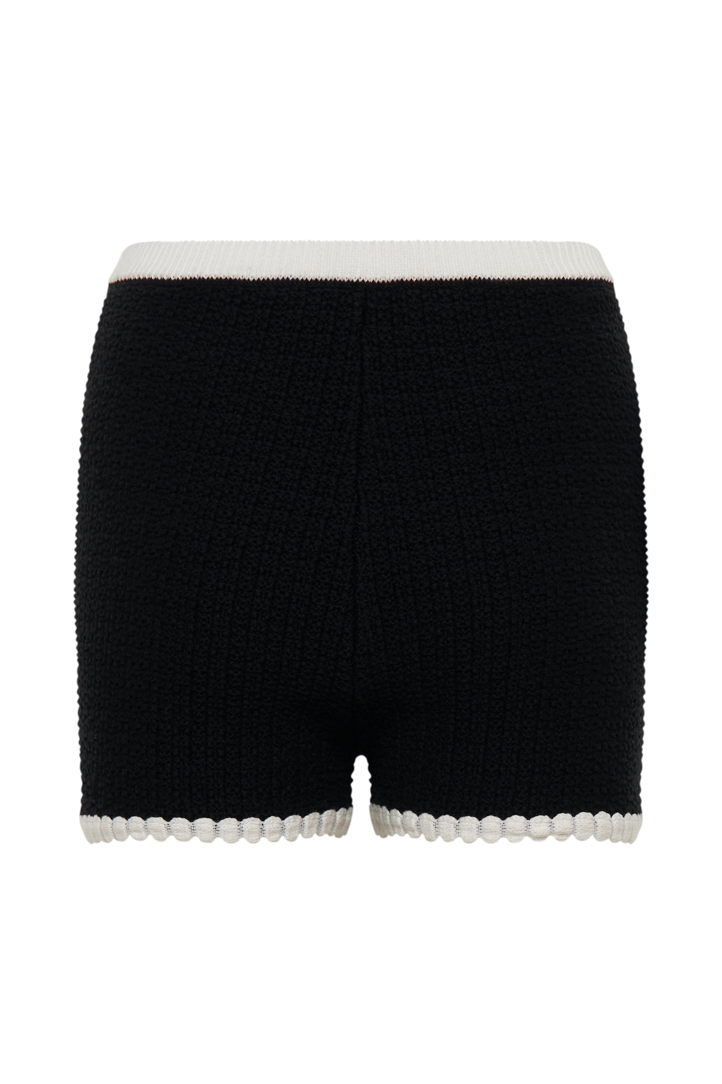 Saffron Contrast Knit Shorts - Black/White