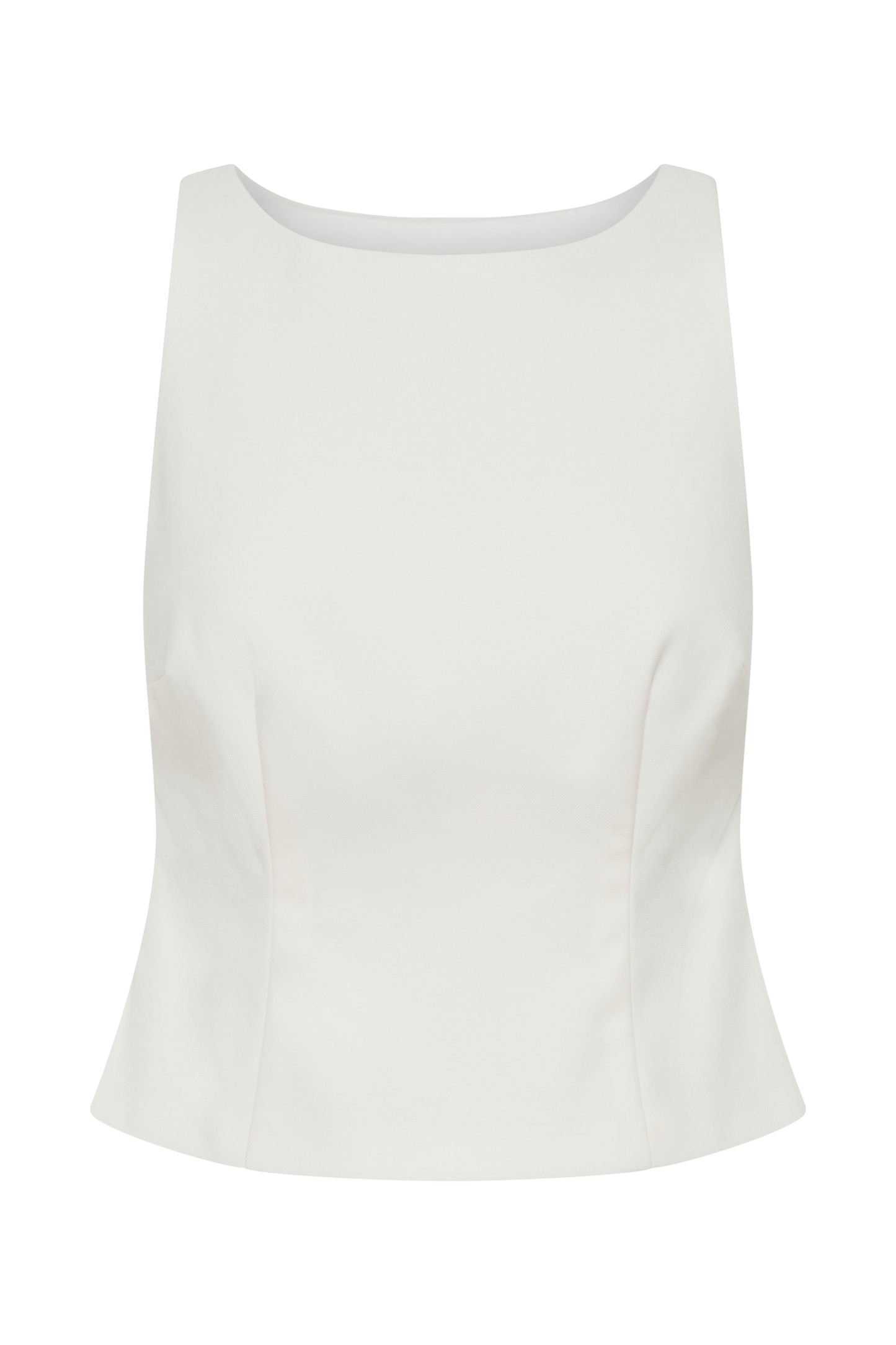 Brigette Boat Neck Longline Top - Ivory