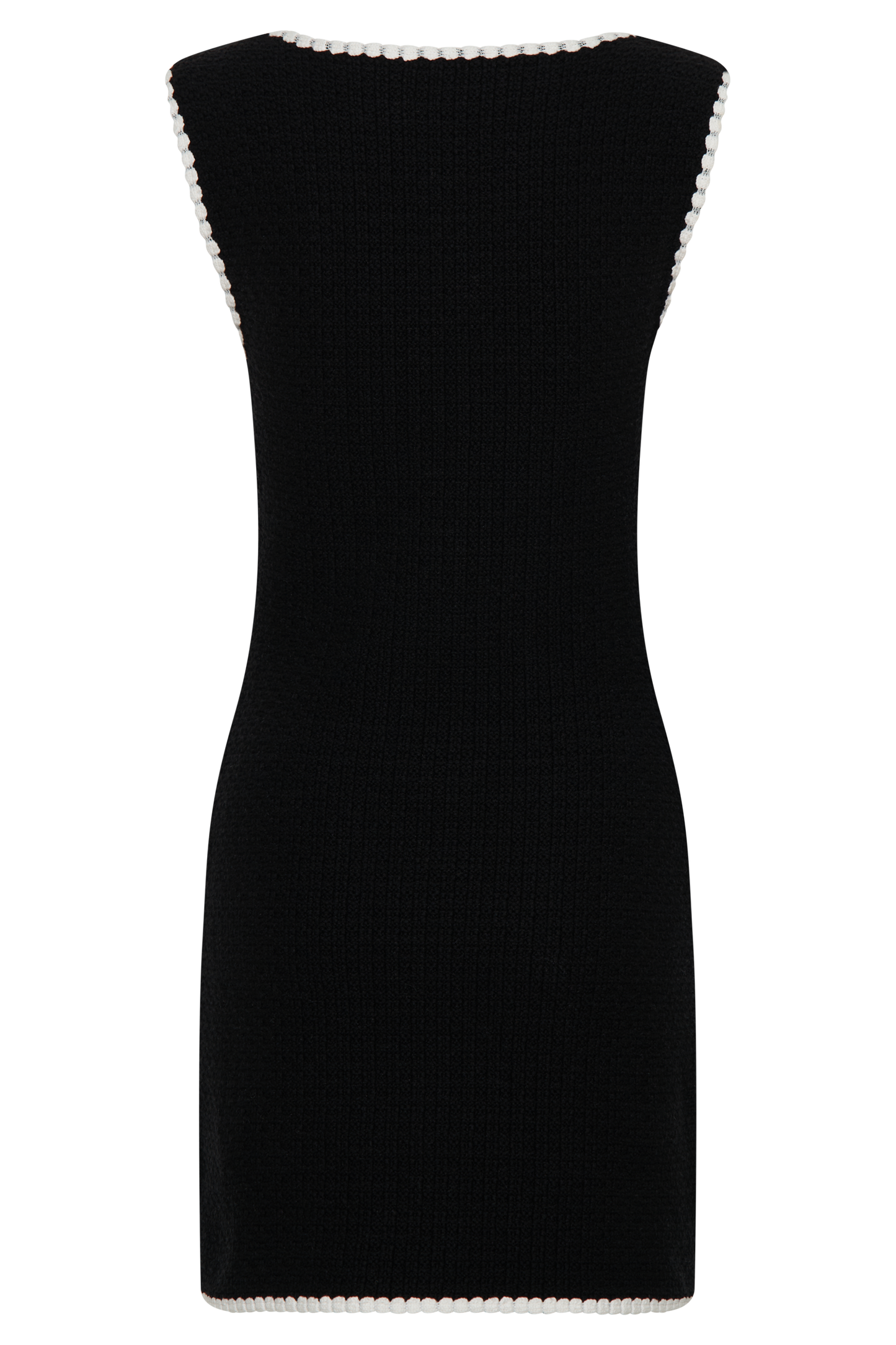 Mia Contrast Knit Mini Dress - Black/White