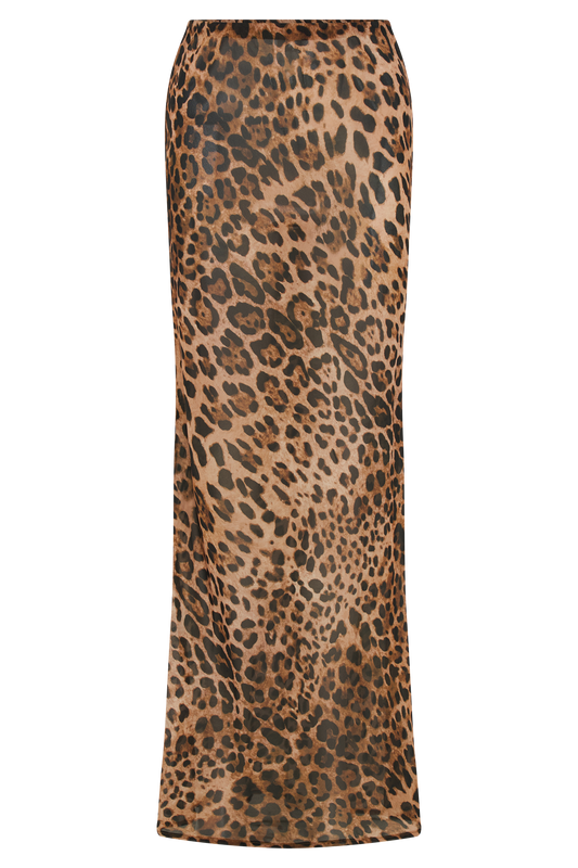 Yvonne Chiffon Maxi Skirt - Leopard Print