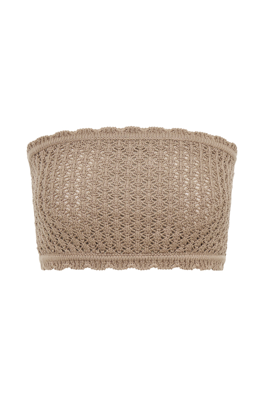 Serina Knit Crop Top - Taupe