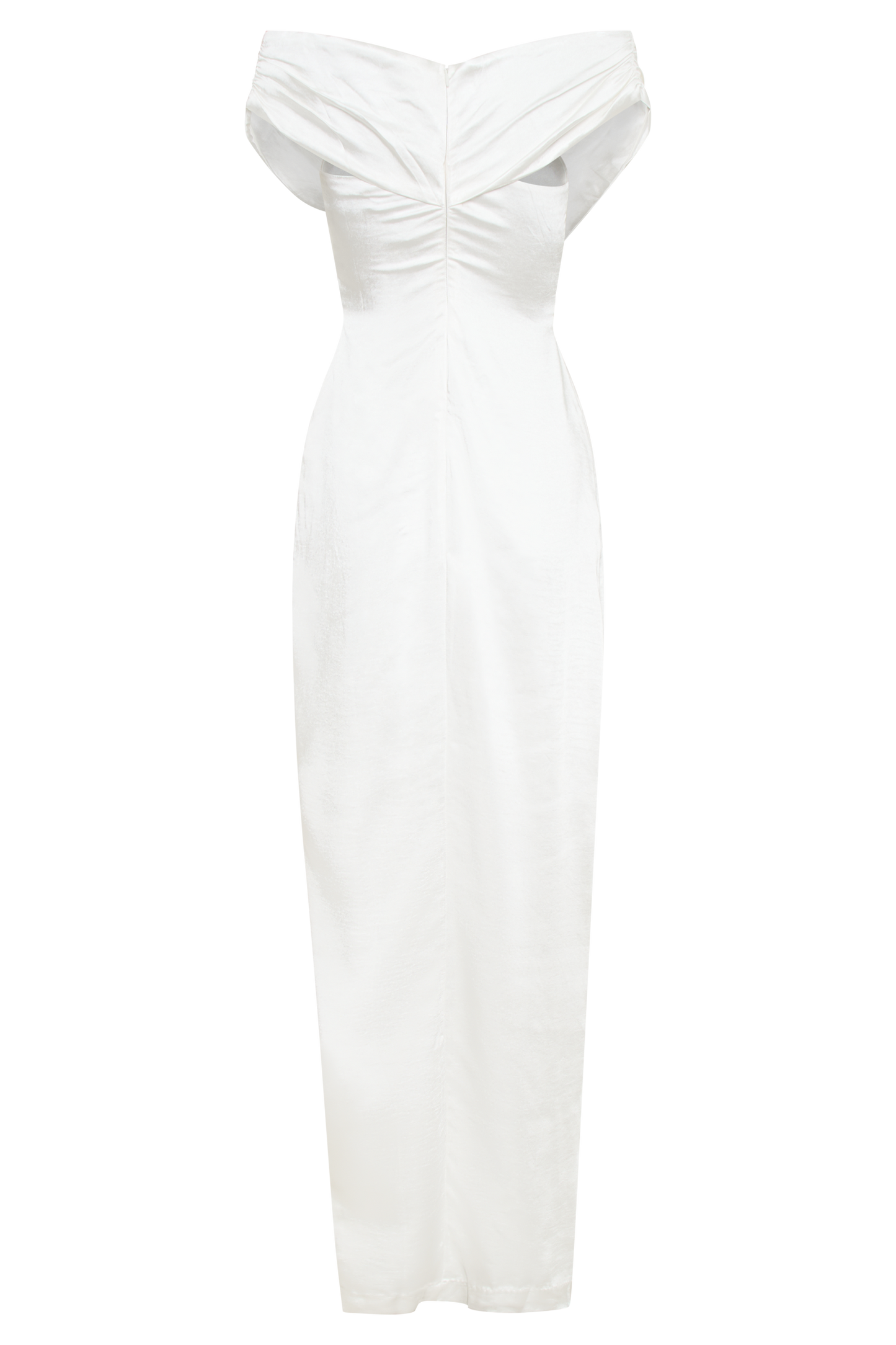 Harley Off Shoulder Satin Maxi Dress - Ivory