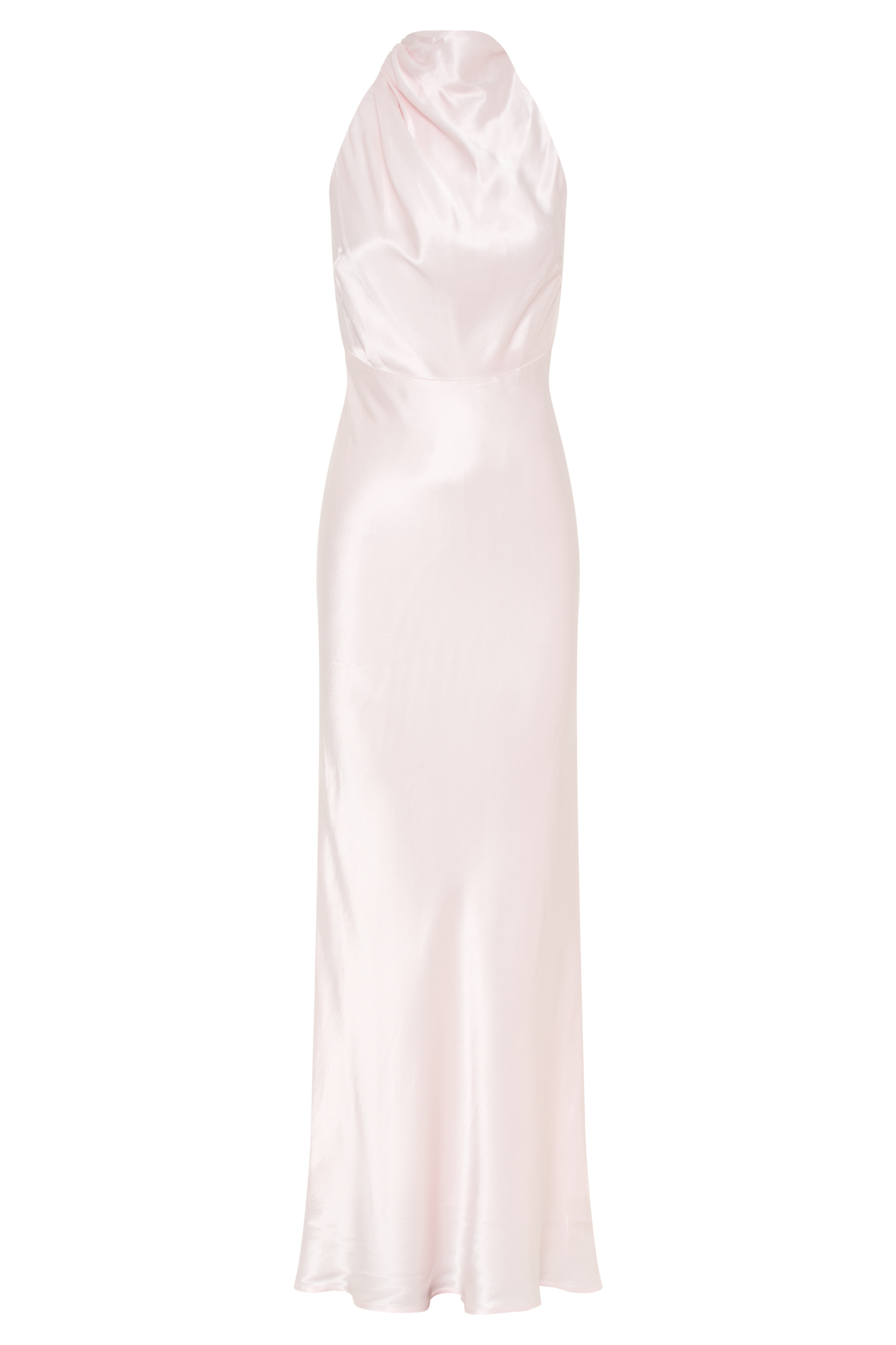 Esther Iridescent Satin Cowl Maxi Dress - Pale Pink