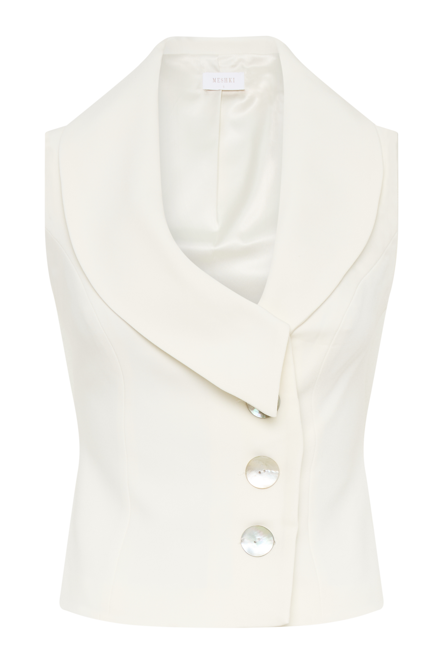 Berkley Suiting Waistcoat With Cowl - Ivory