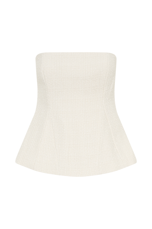 Cyrus Strapless Boucle Top - Ivory