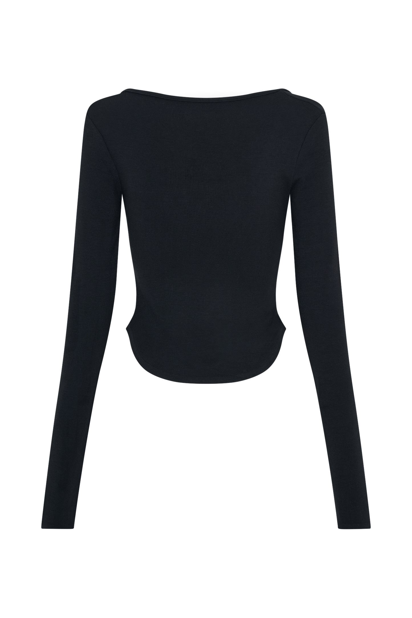 Natalia Modal Buckle Long Sleeve Top - Black