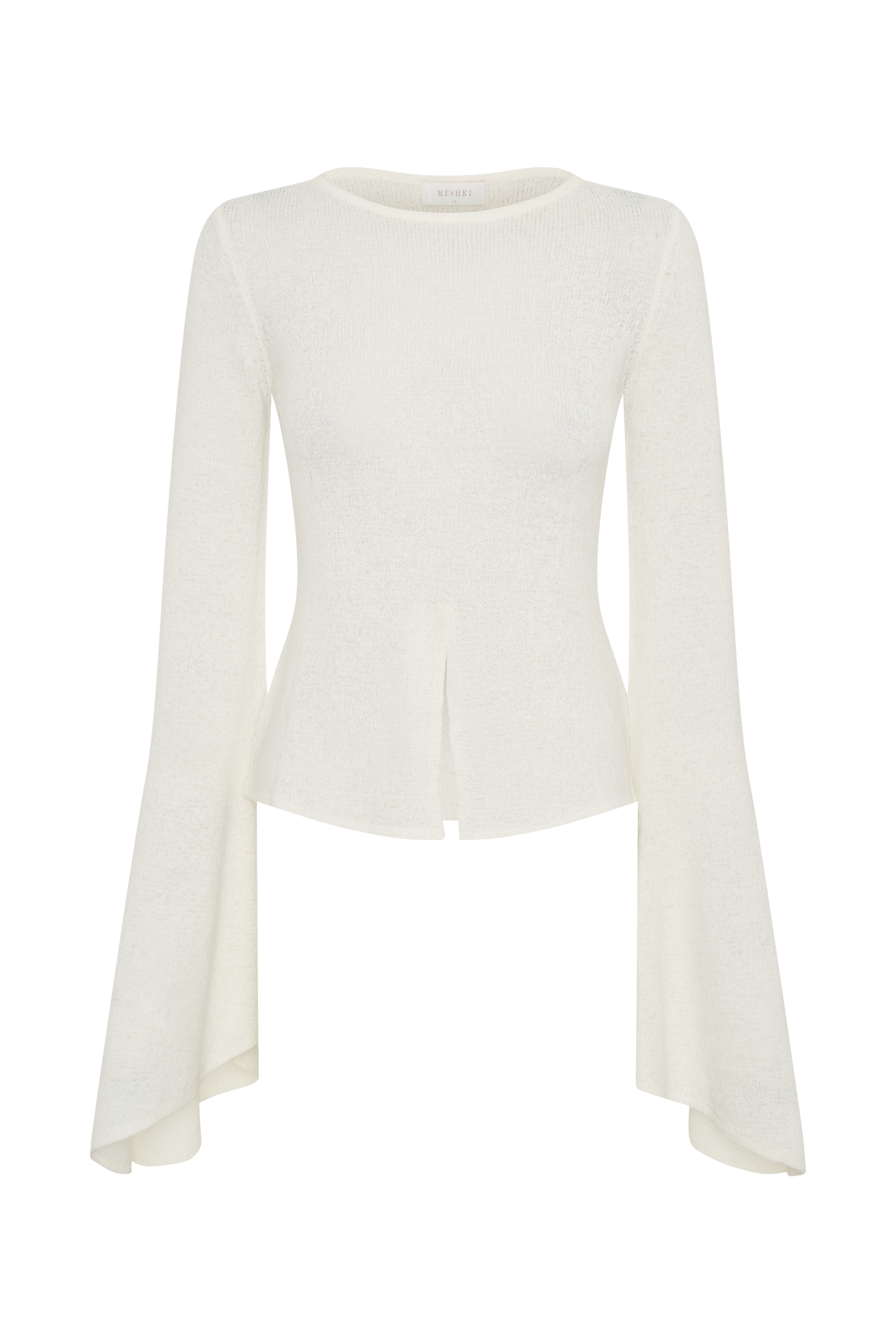 Carey Knit Flare Sleeve Top - Ivory