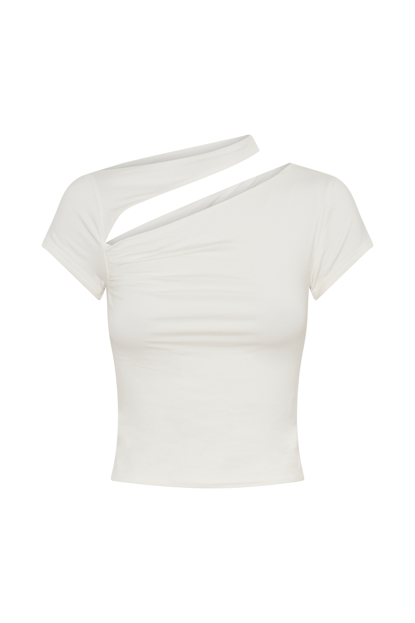 Aurelie Cut Out Short Sleeve Top - Ivory