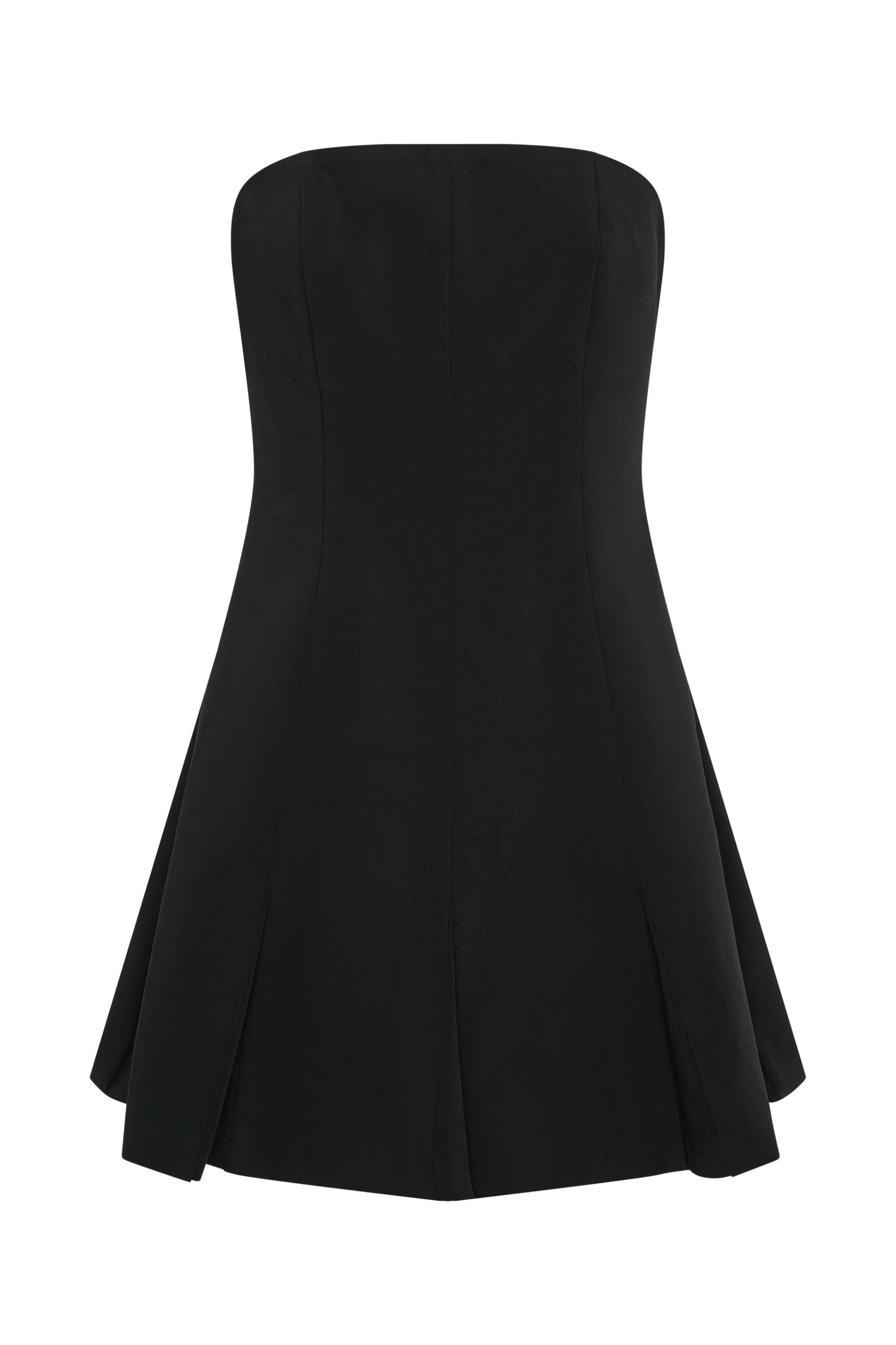 Indiana Strapless Suiting Mini Dress - Black