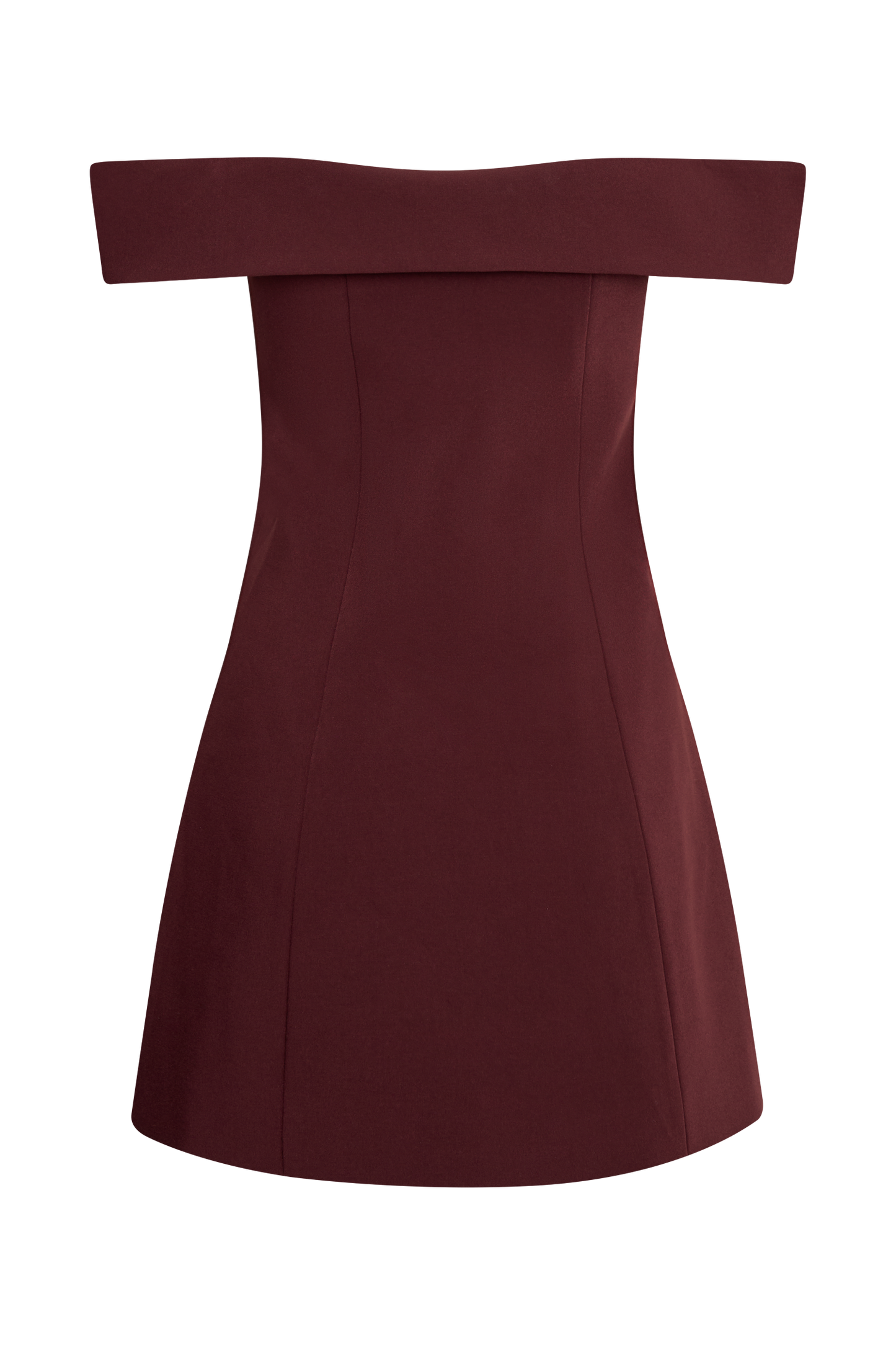 Noelle Off Shoulder Suiting Mini Dress - Mahogany