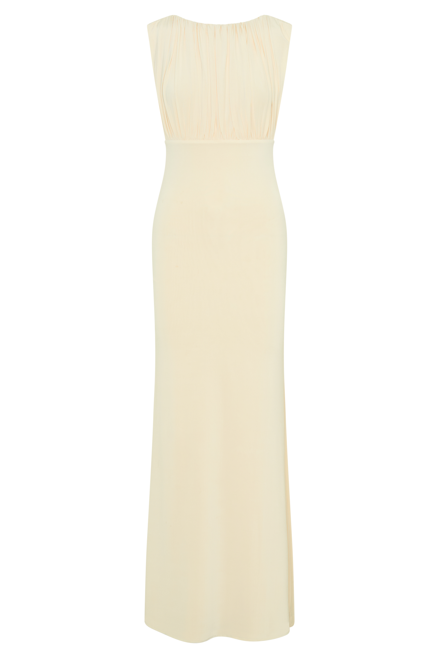 Malia Slinky Ruched Maxi Dress - Ivory