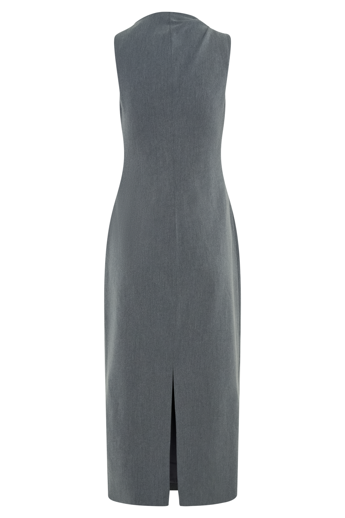 Taylor Draped Crepe Midi Dress - Charcoal Marle