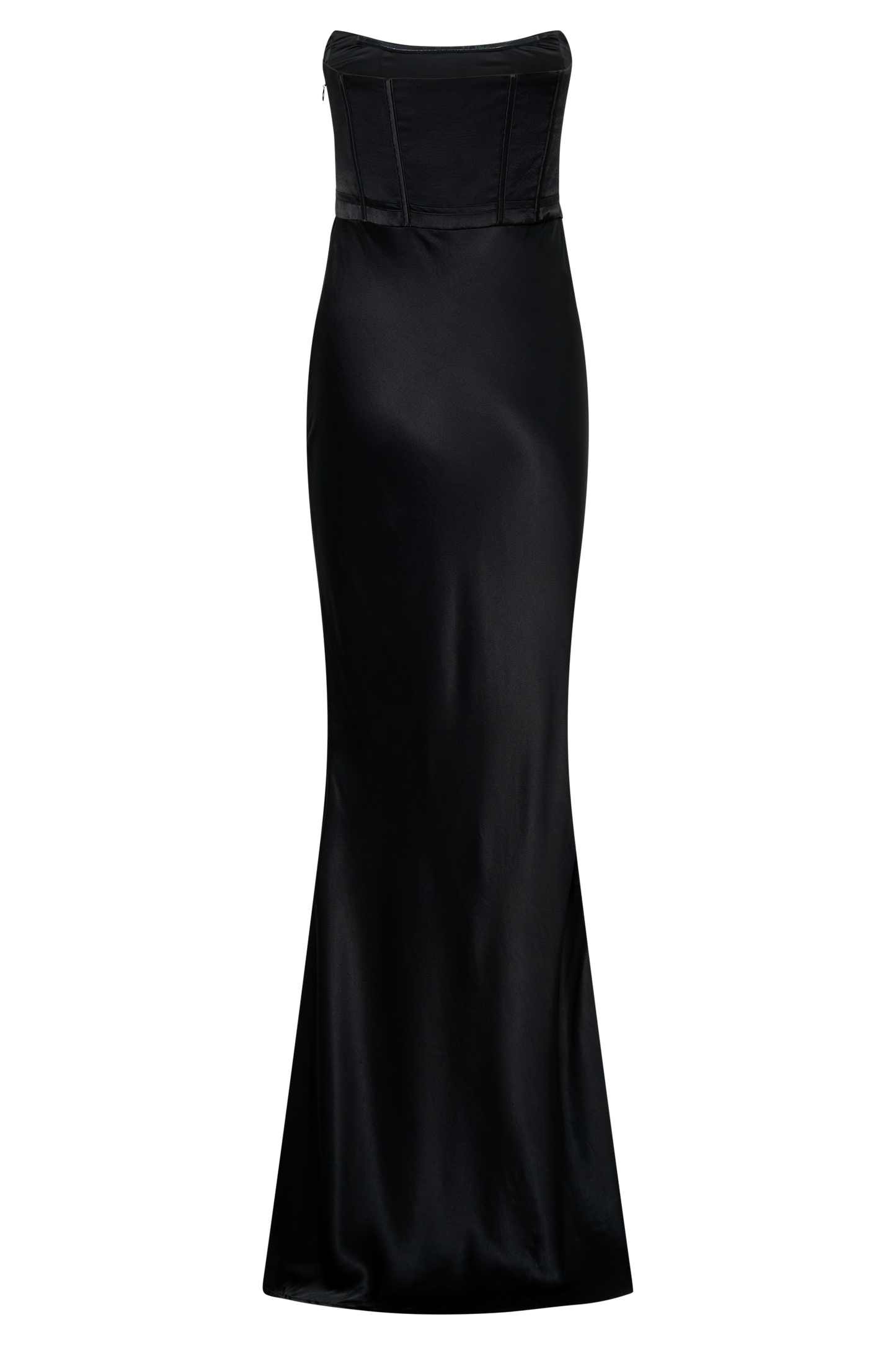 Harlow Satin Strapless Maxi Dress - Black