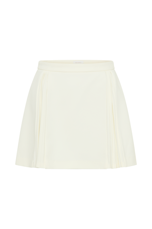 Melinda Mini Skirt With Pleats - Ivory