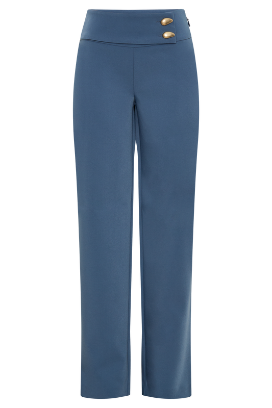 Lindie Straight Leg Suiting Pants - Steel