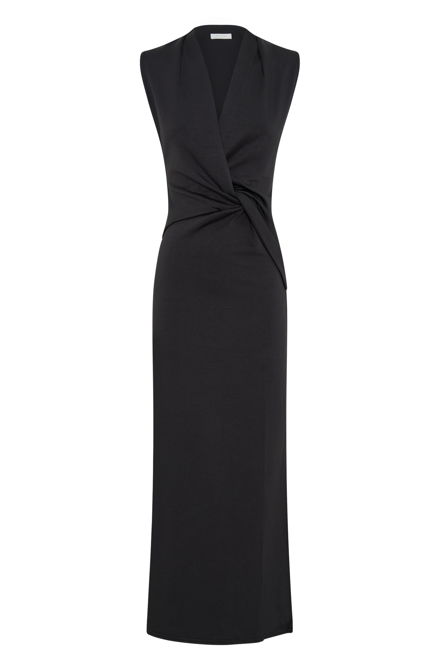 Lorelei Crepe Twist Midi Dress - Dark Charcoal