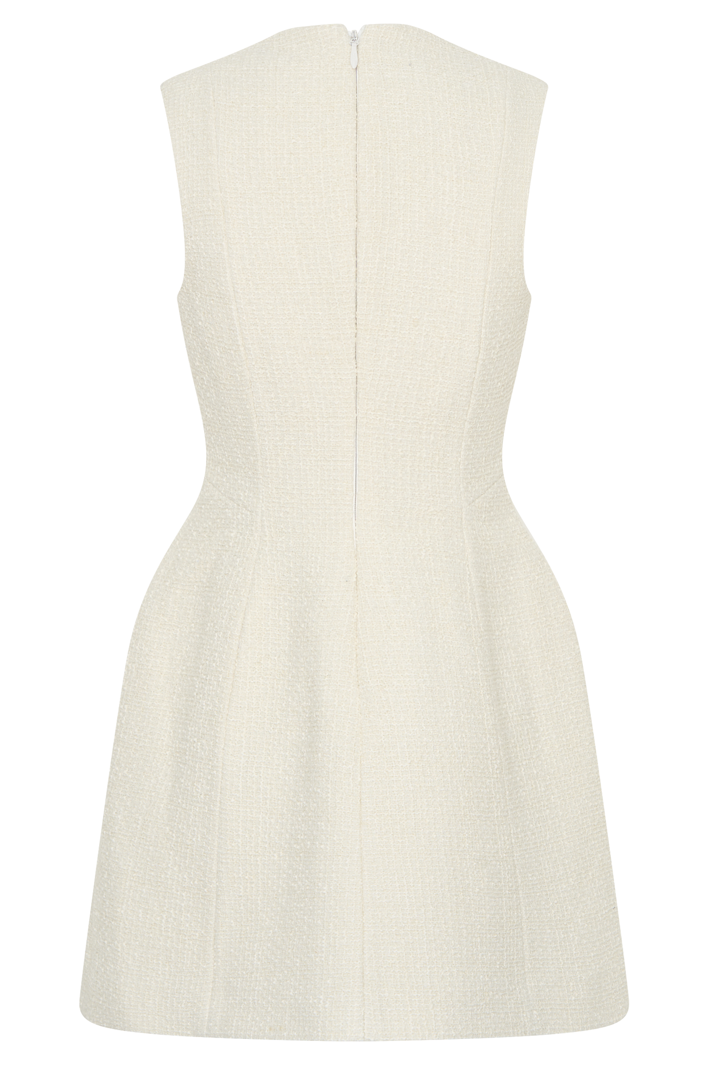 Danna Boucle Mini Dress With Pleats - White